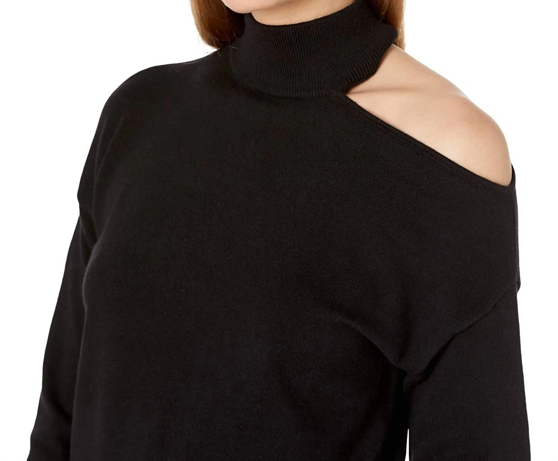 Magic Cold Shoulder Sweater In Black