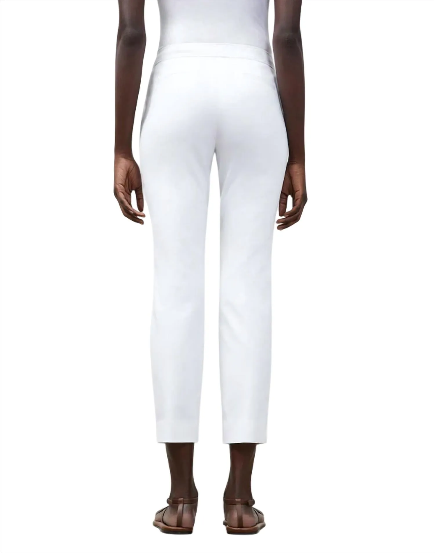 Manhattan Slim Ankle Pant In White