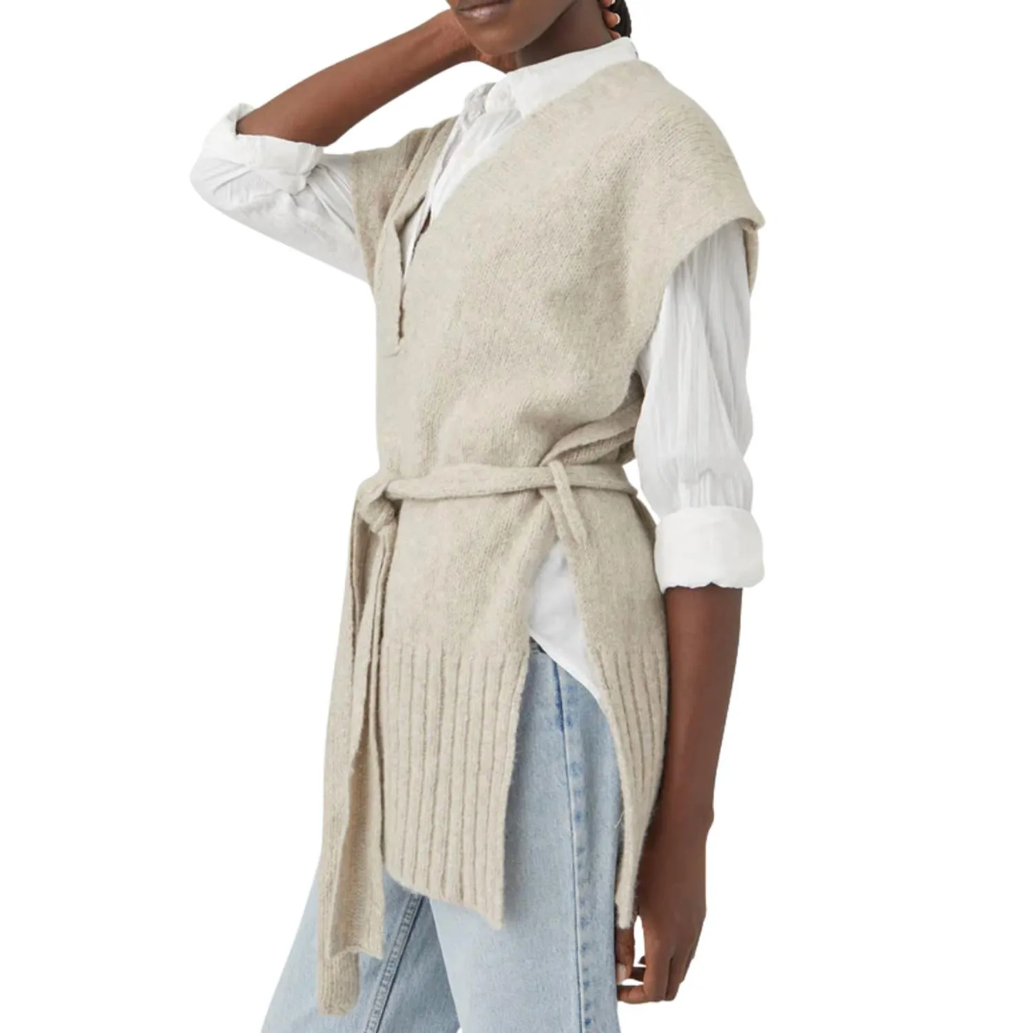 Margo Cashmere Vest In Oat