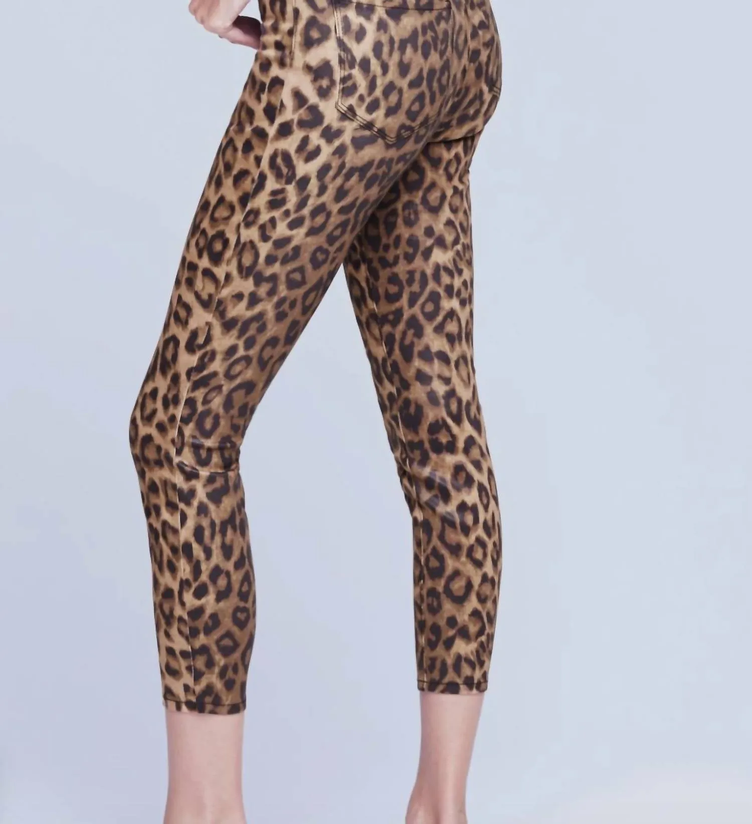 Margot Coated Jeans In Dark Brown/ Cheetah Coated