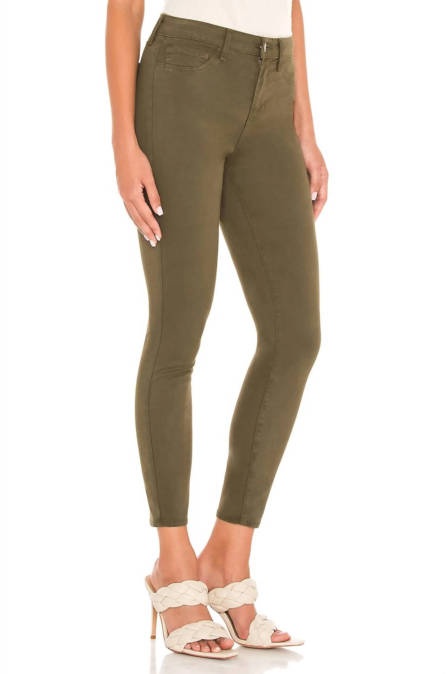Margot High Rise Skinny Pant In Olive Night