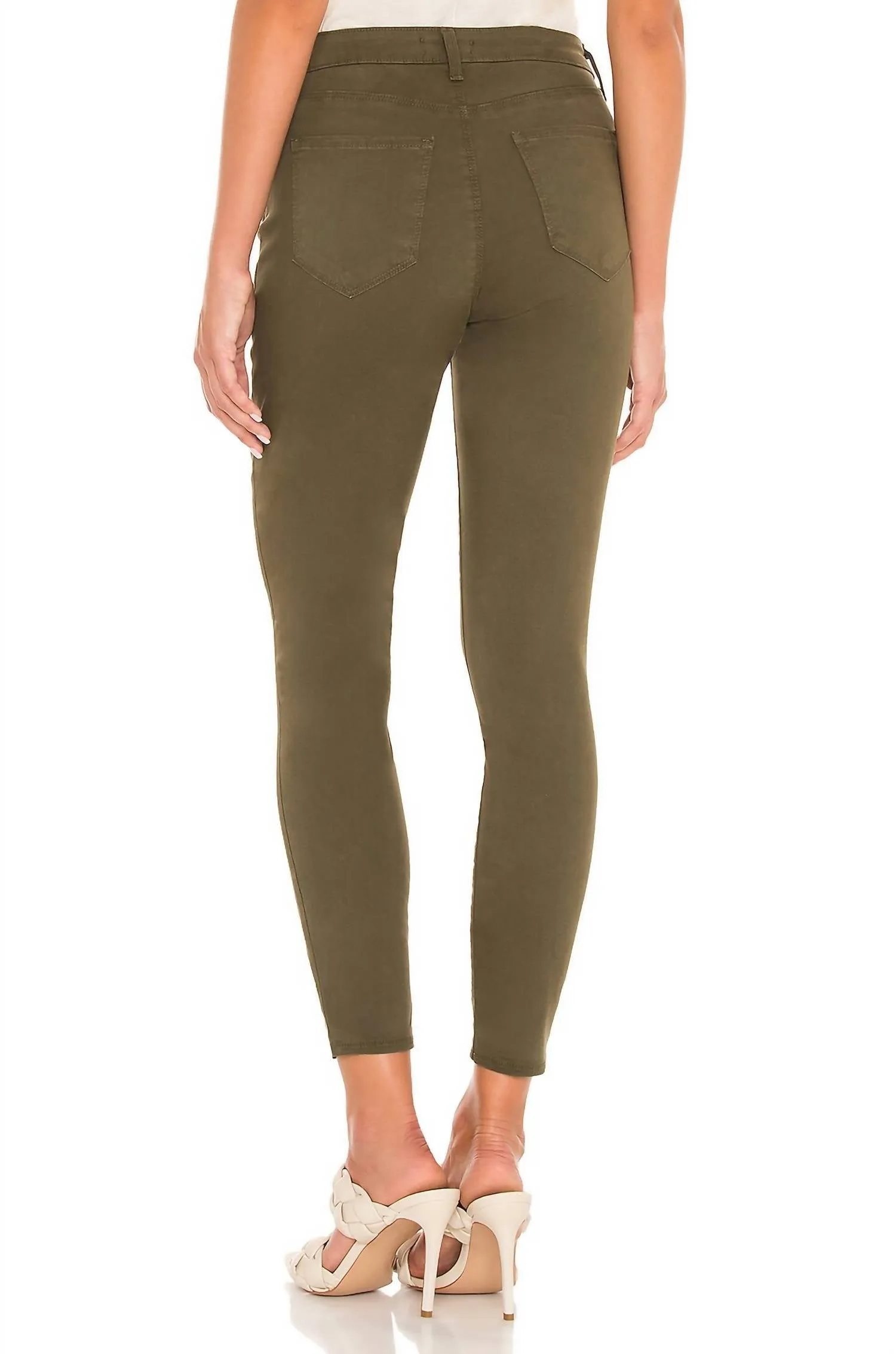 Margot High Rise Skinny Pant In Olive Night