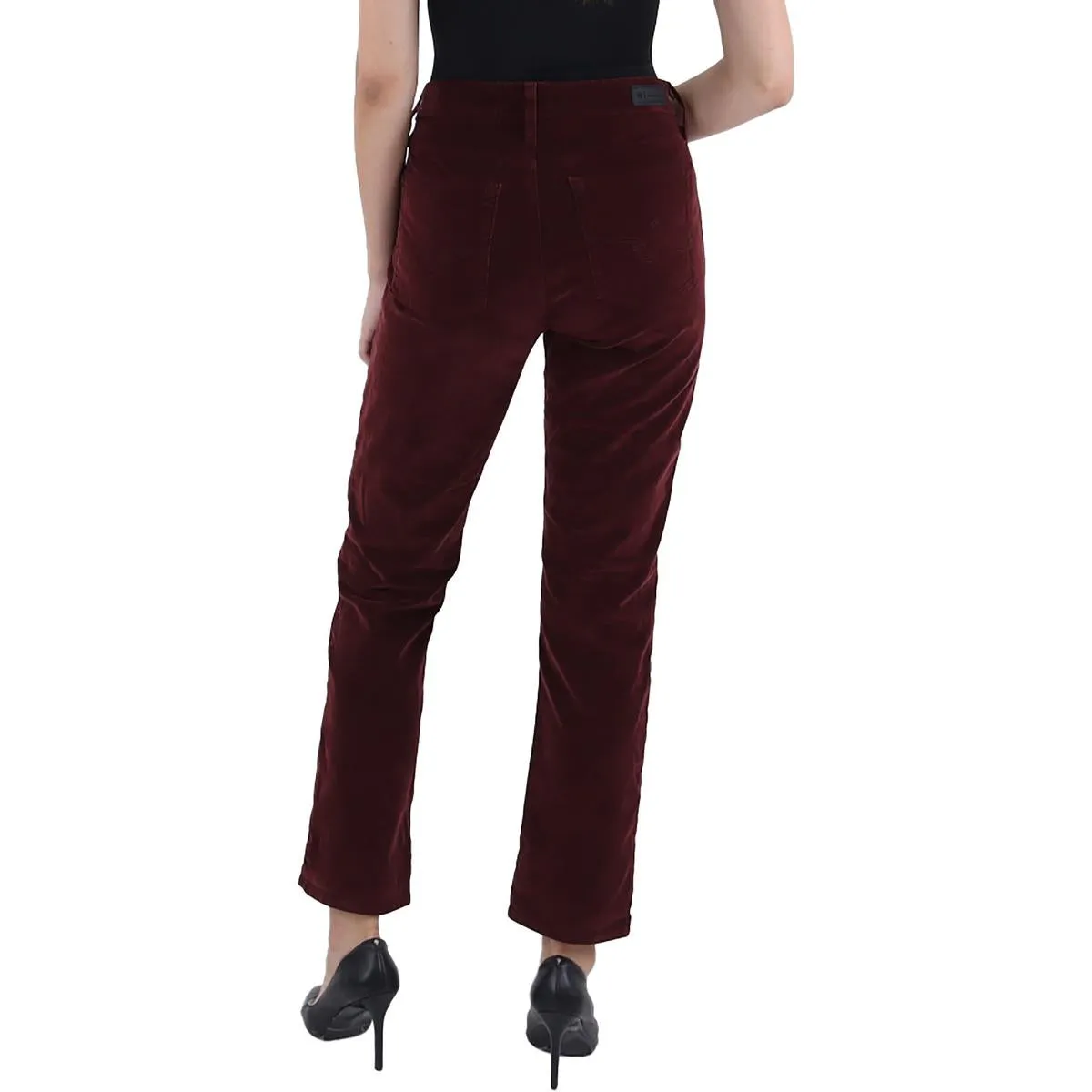 Mari Womens Corduroy High Rise Straight Leg Pants