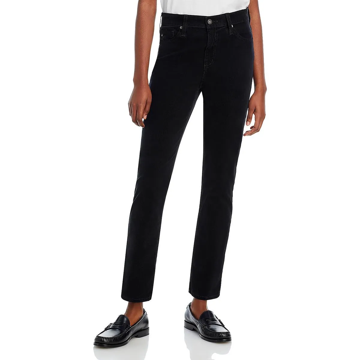 Mari Womens Corduroy High Rise Straight Leg Pants