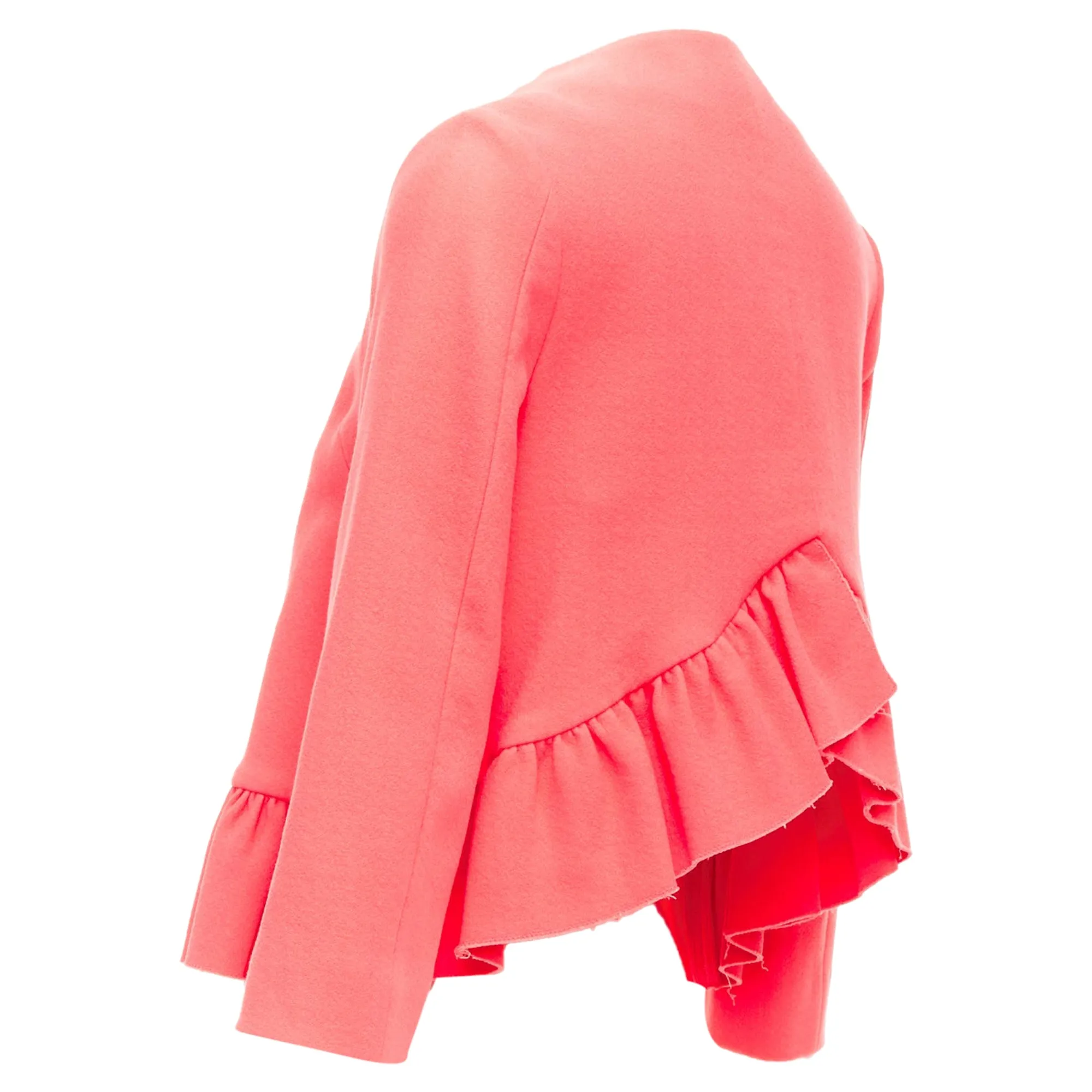 Marni Ruffle Hem Zip Front Cropped Jacket