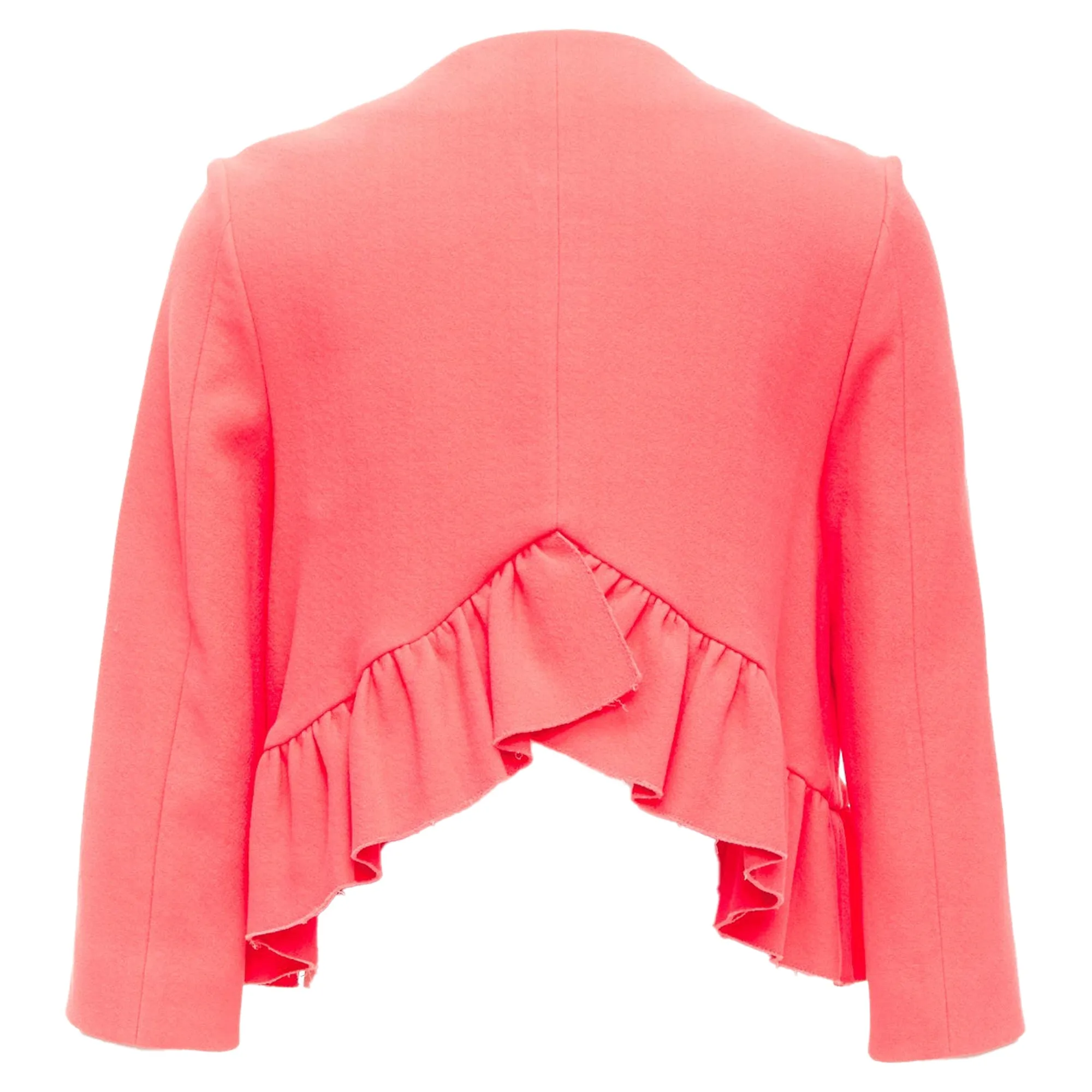 Marni Ruffle Hem Zip Front Cropped Jacket