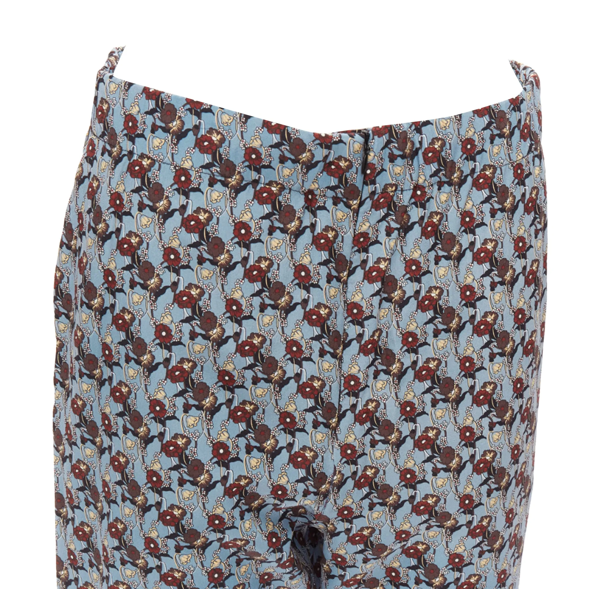 Marni Silk Floral Drop Crotch Casual Cropped Pants