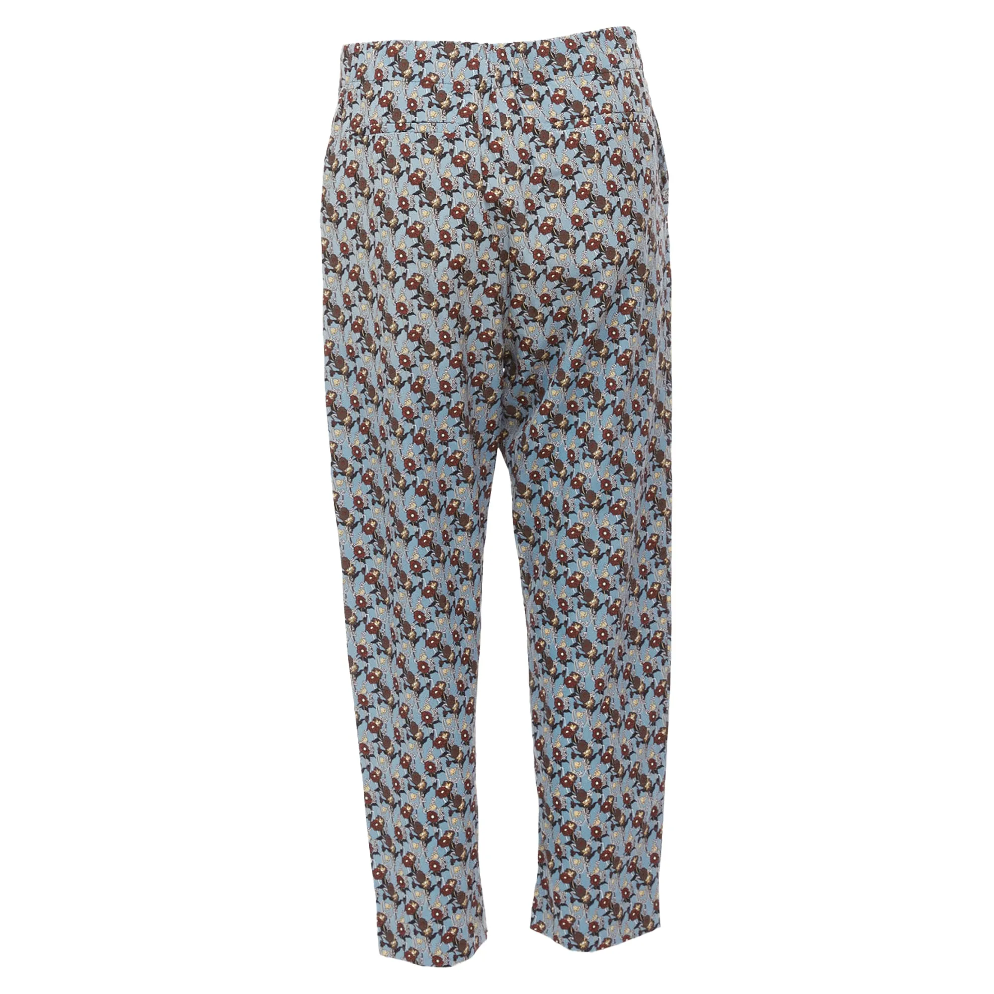 Marni Silk Floral Drop Crotch Casual Cropped Pants