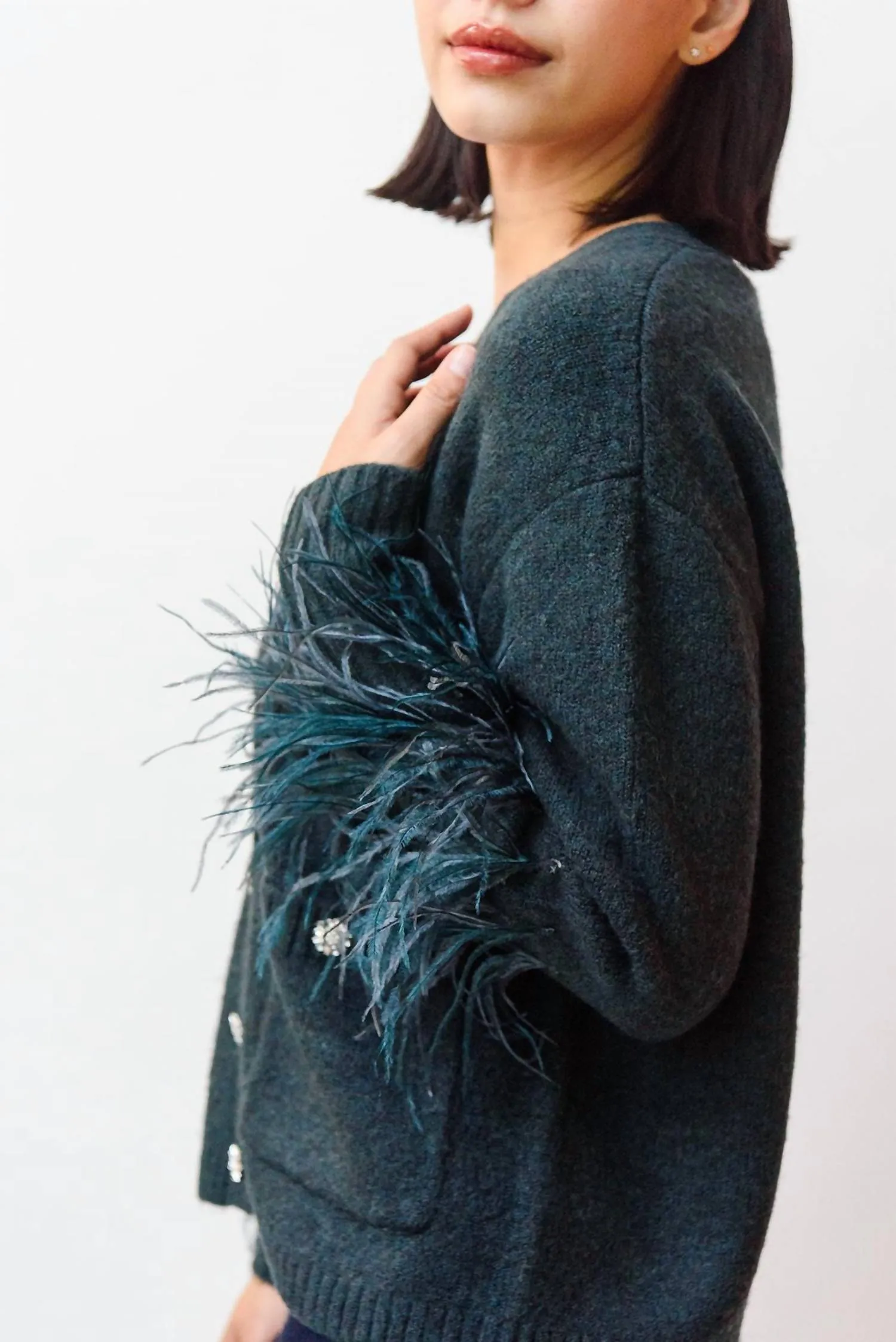 Marnie Cardigan In Evergreen