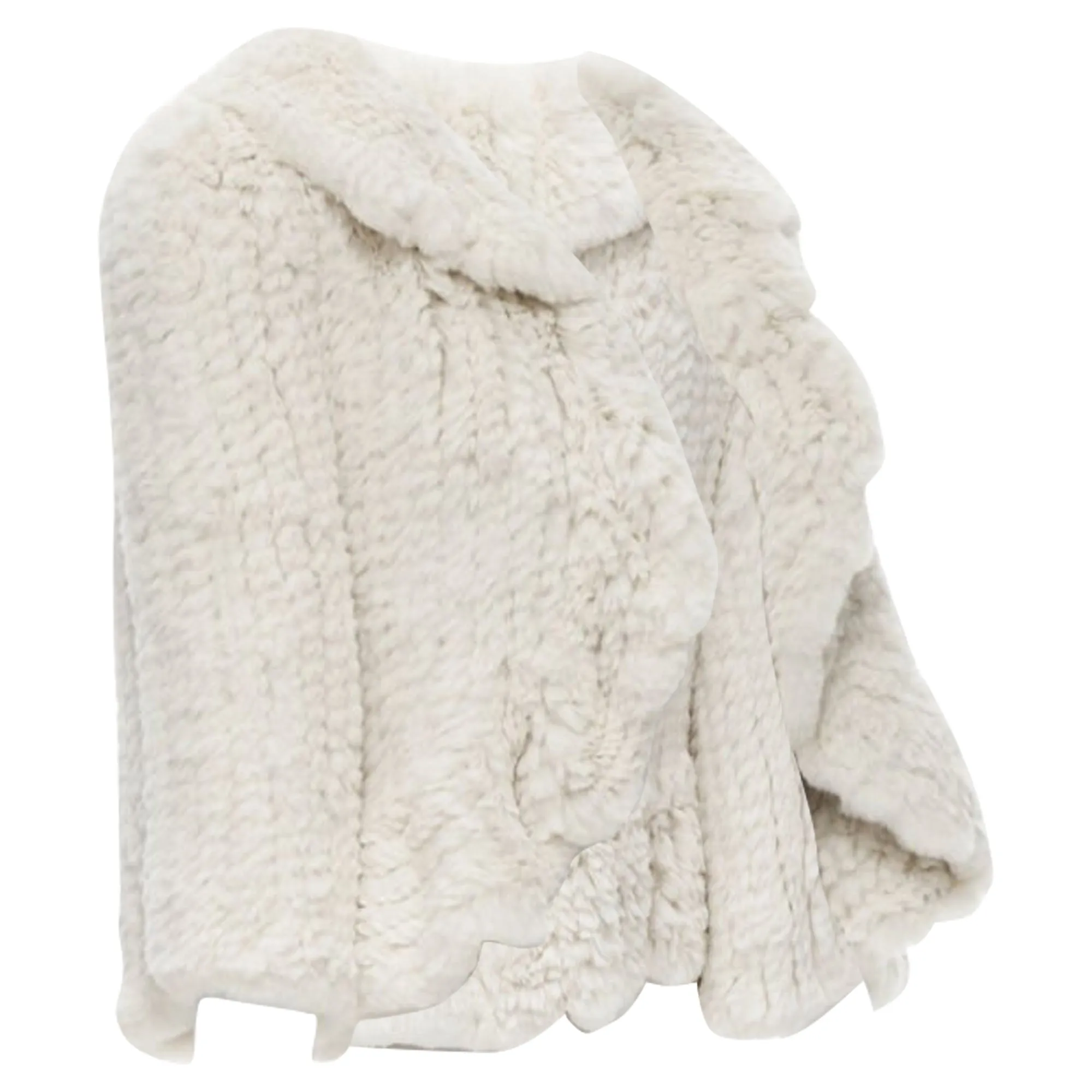 Matthew Williamson rabbit fur ruffle collar short jacket