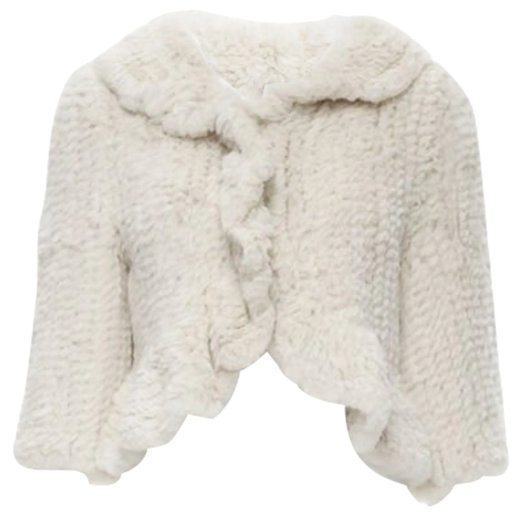 Matthew Williamson rabbit fur ruffle collar short jacket