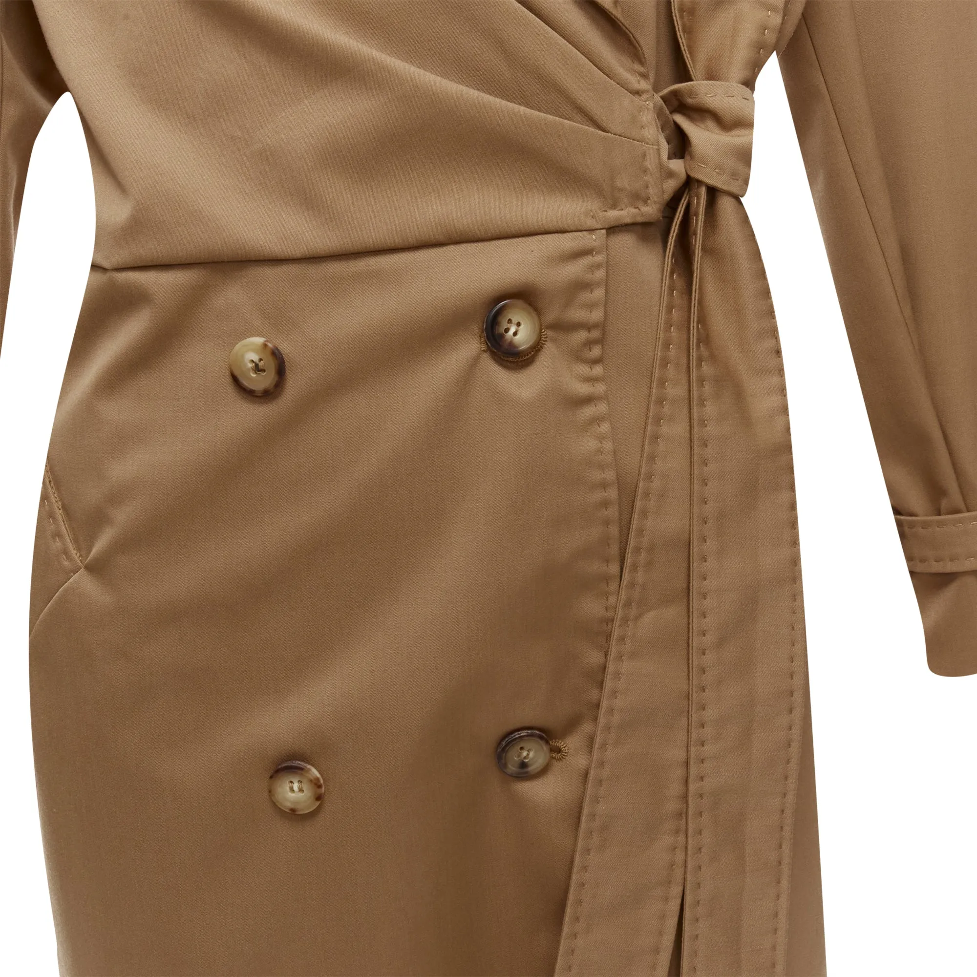 Max Mara virgin wool wrap tie trench coat dress
