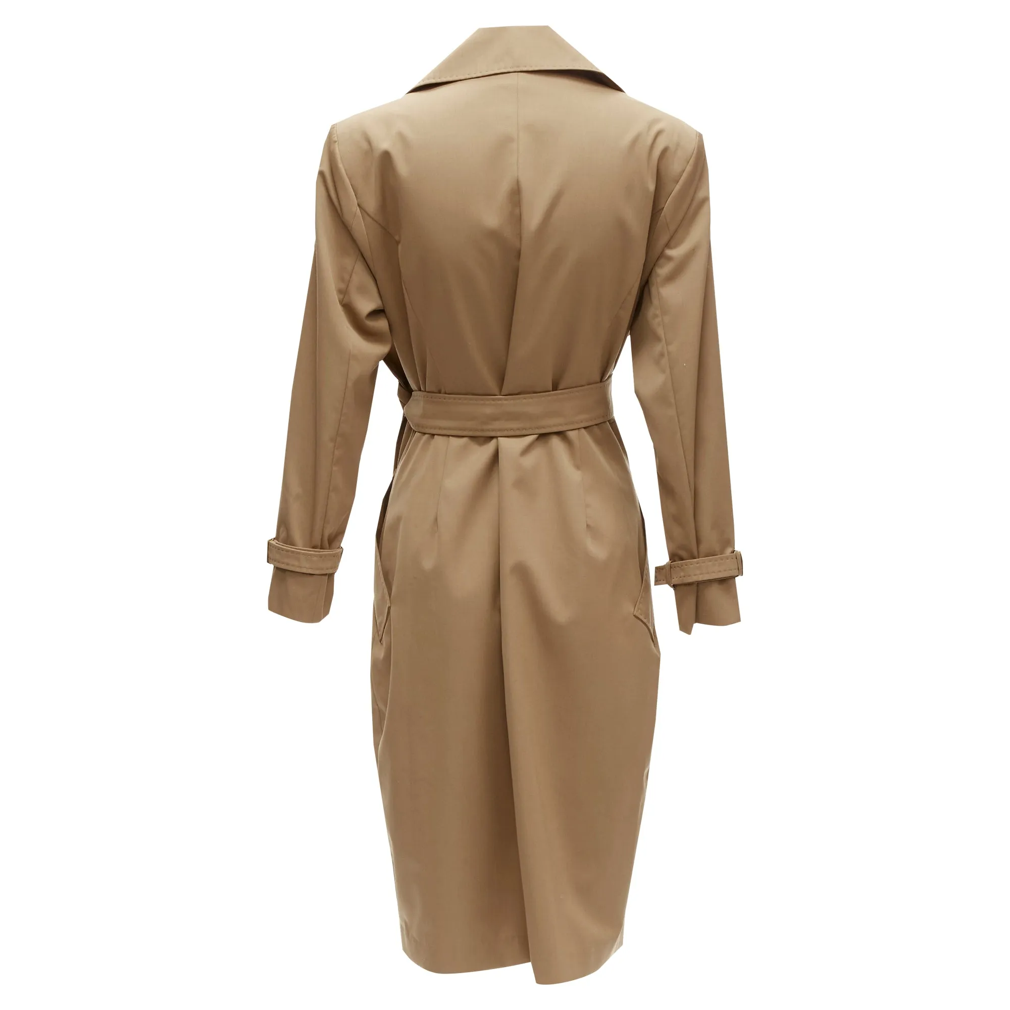 Max Mara virgin wool wrap tie trench coat dress