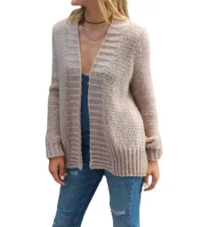 Mazzey Cardigan In Flax Sand