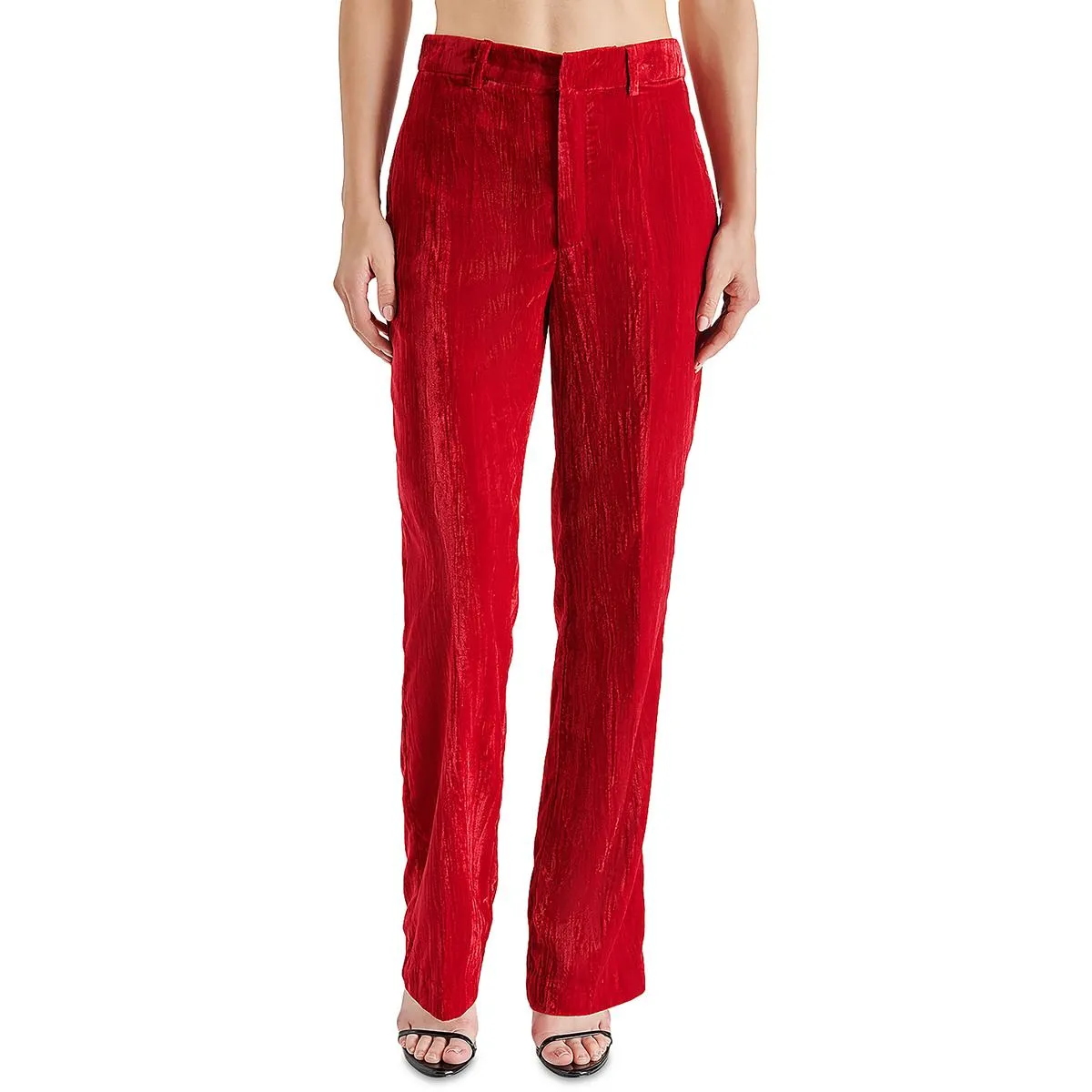 Mercer Womens Crushed Velvet Dressy Straight Leg Pants