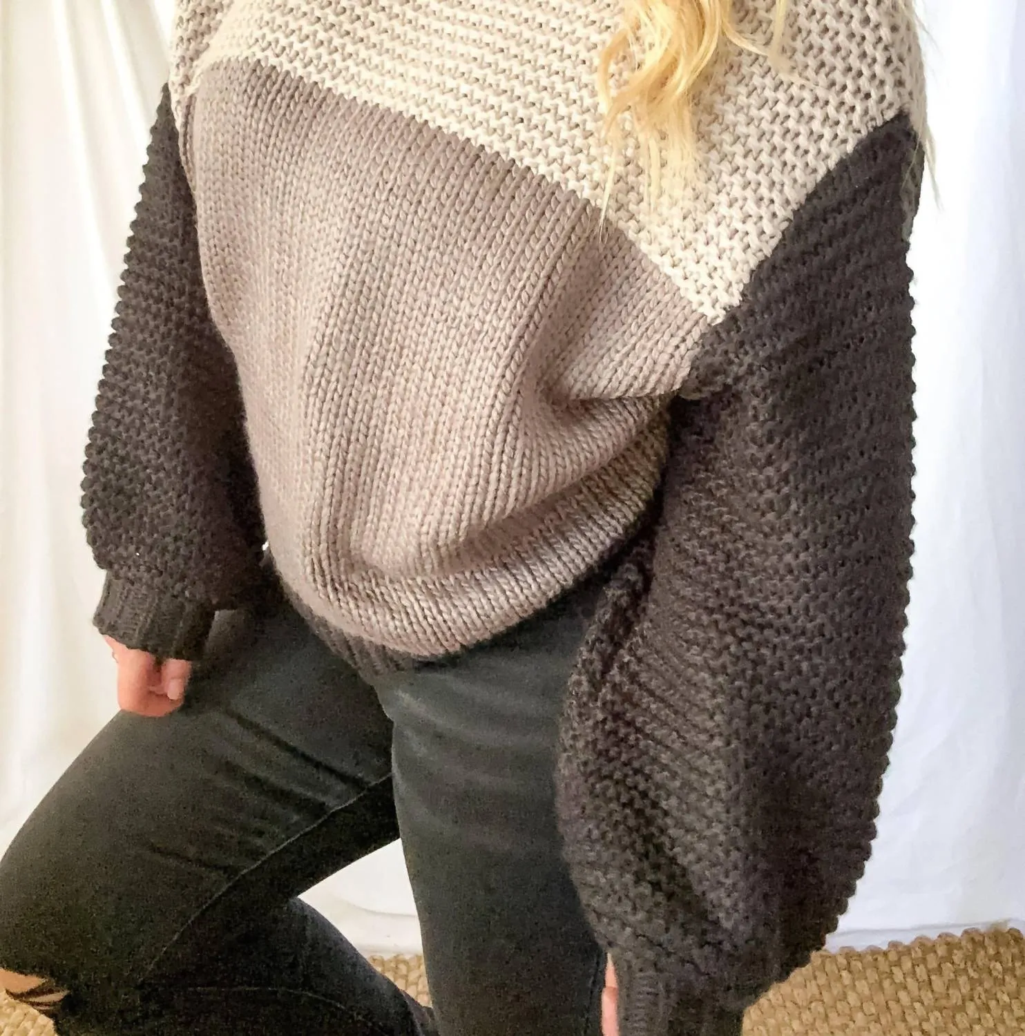 Midnight Chunky Knit Sweater In Black