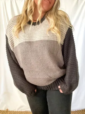 Midnight Chunky Knit Sweater In Black