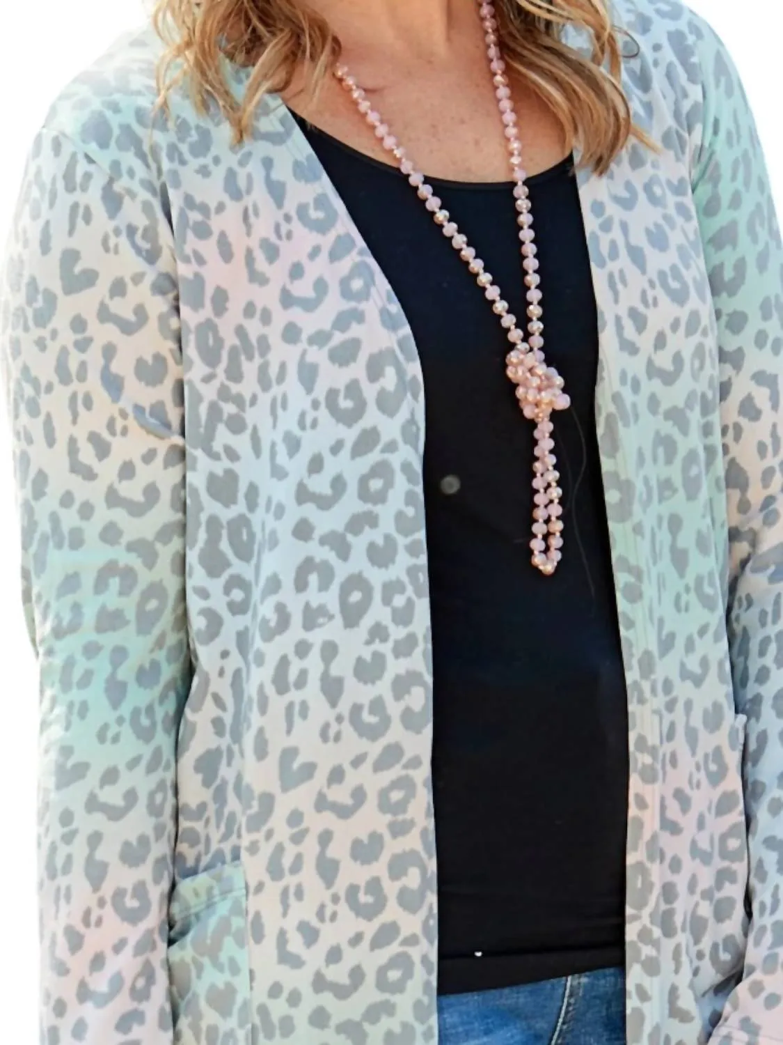 Mint Animal Print Cardigan In Multi Color