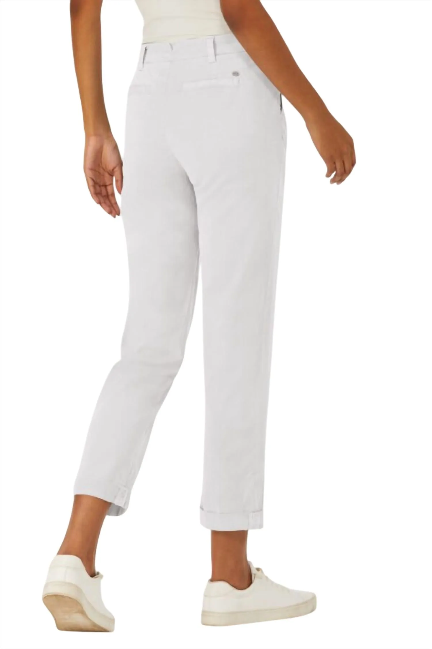 Mitchell Roll Cuff Chino Pant In White
