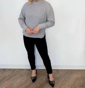 Mock Neck Sweater In Ash