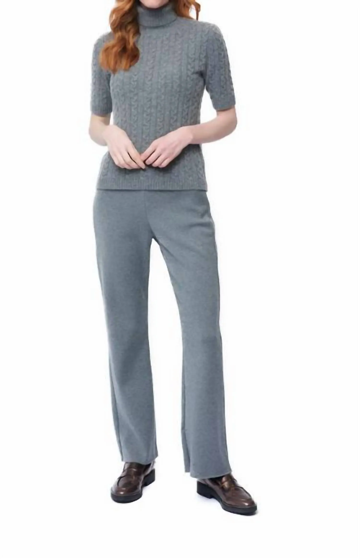 Monique Milano-Knit Boot Leg Pant Gray