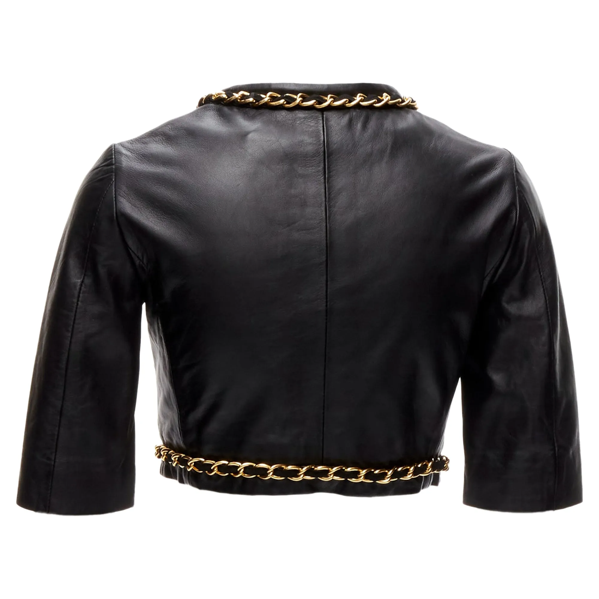Moschino Cheap Chic chain quilted leather cropped jacket