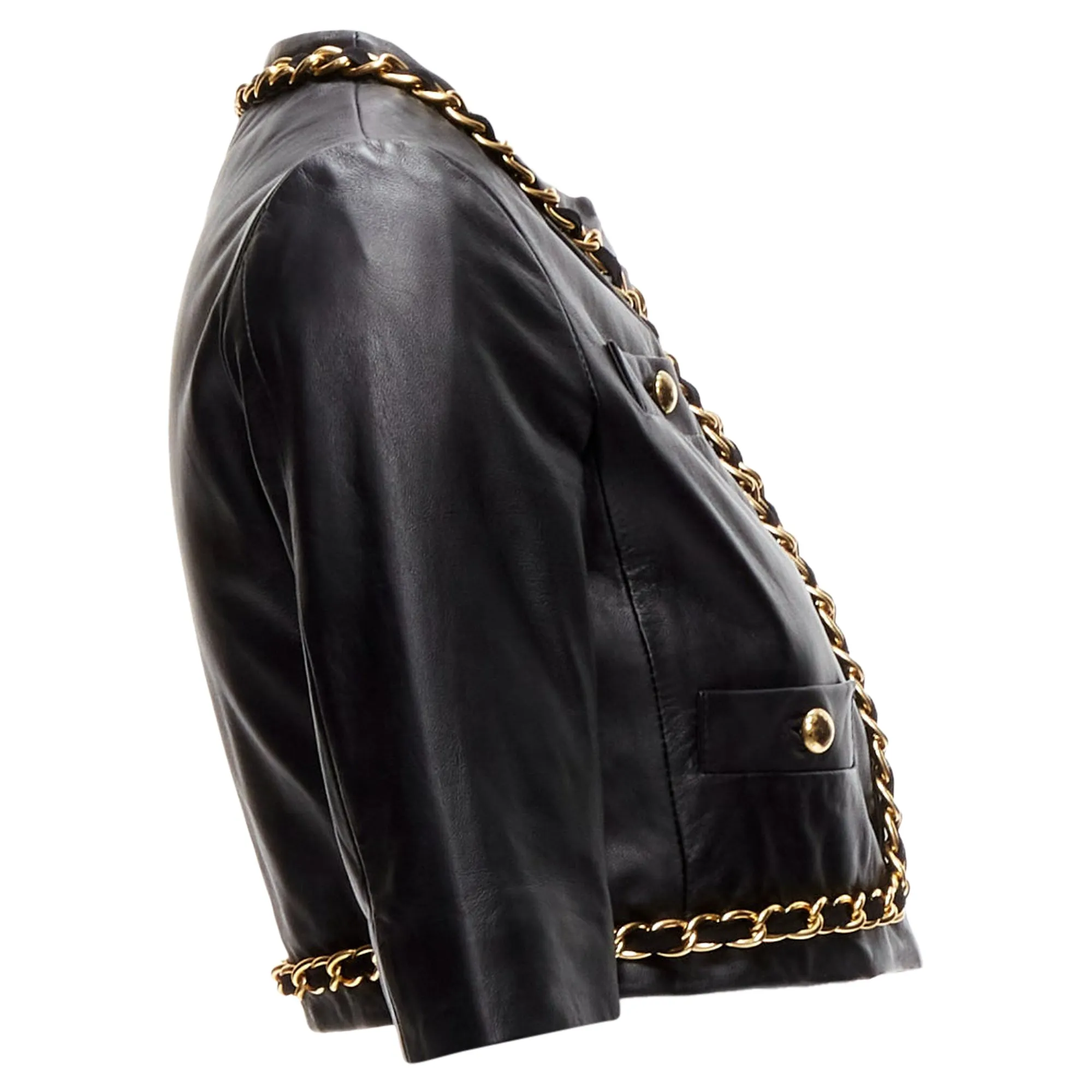 Moschino Cheap Chic chain quilted leather cropped jacket