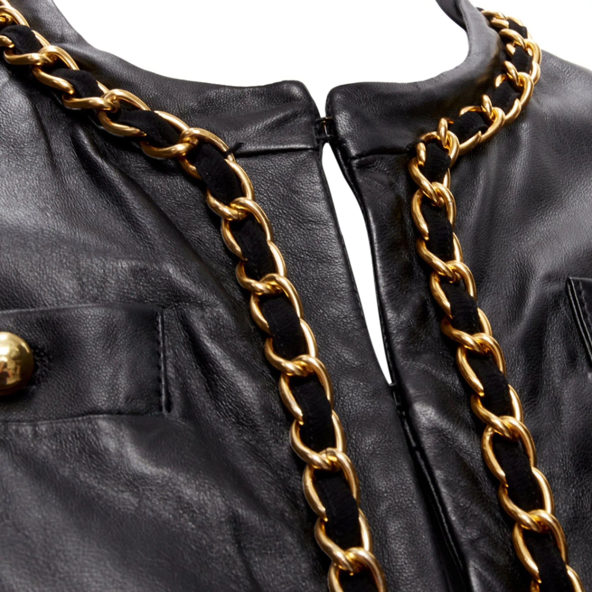 Moschino Cheap Chic chain quilted leather cropped jacket