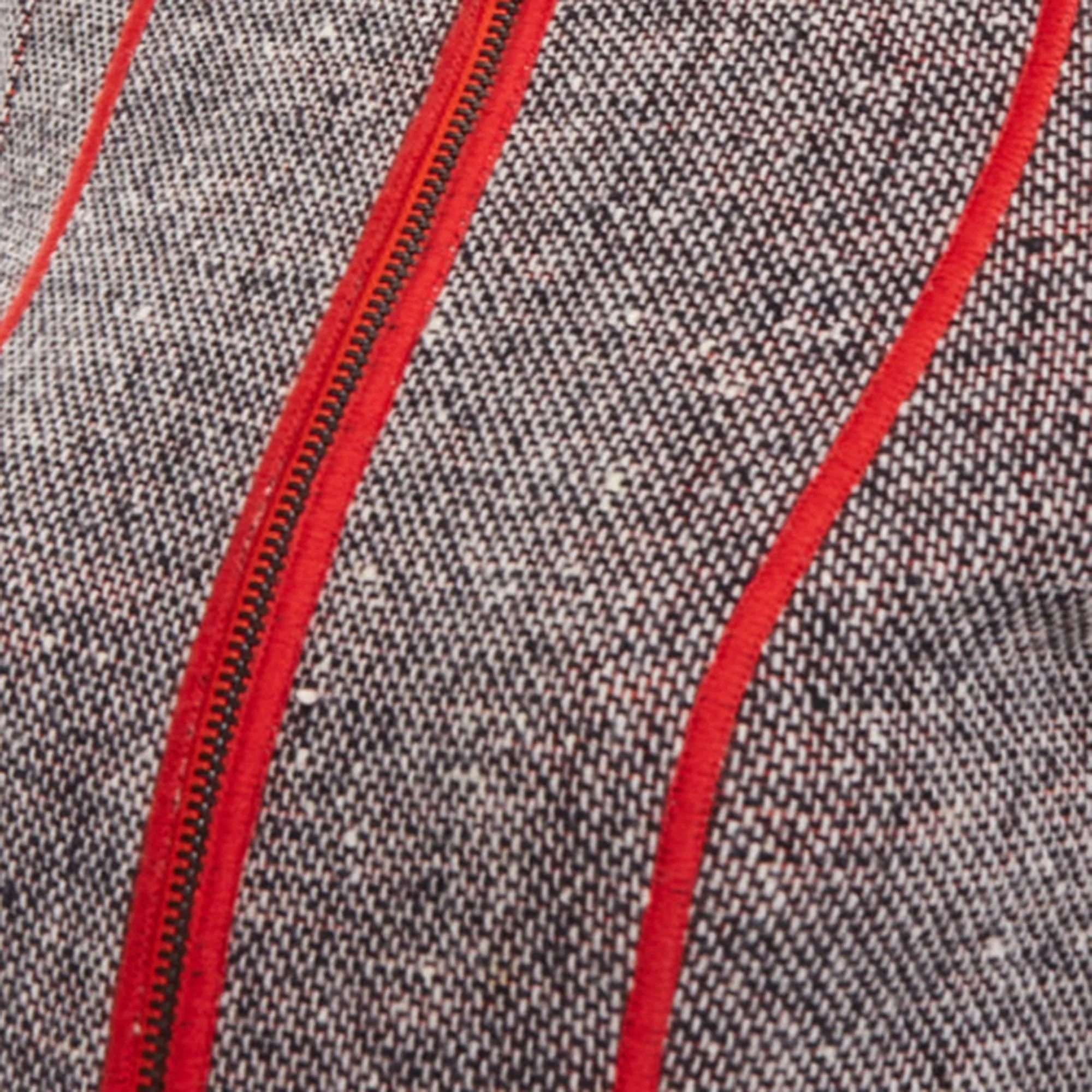 Moschino Cheap Chic wool tweed piping moto jacket