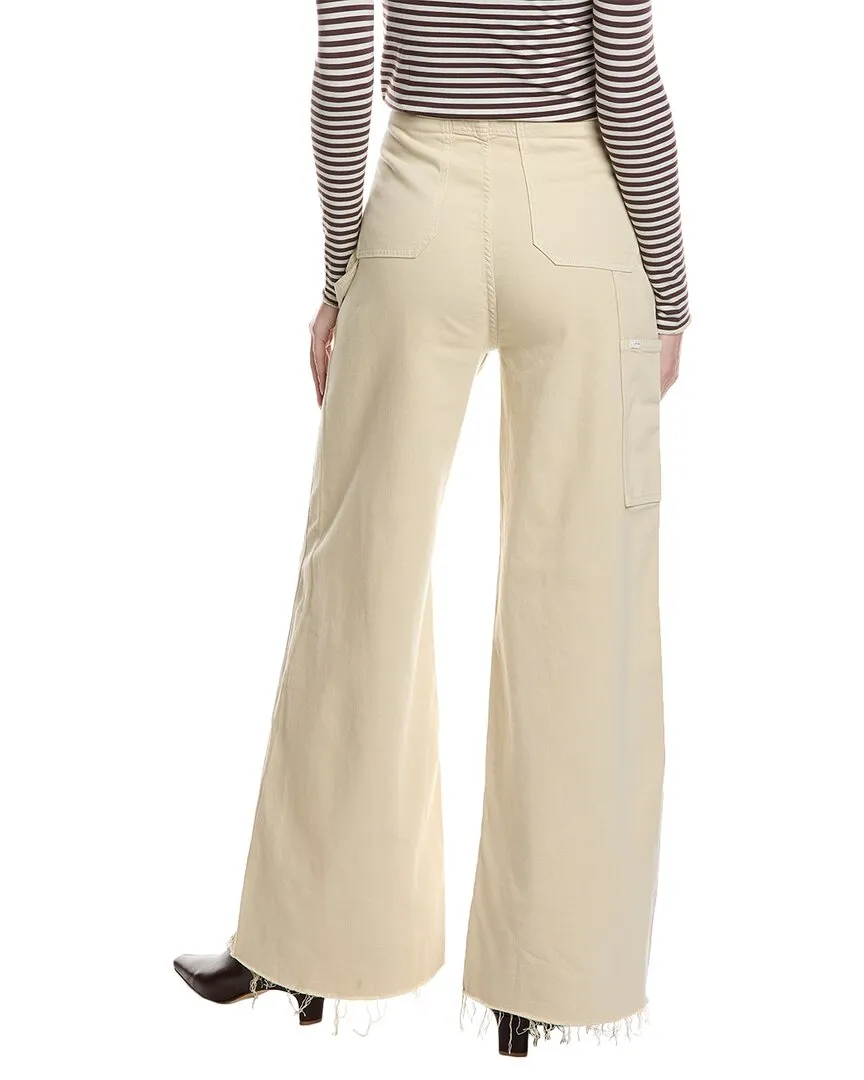 MOTHER The Main Sail Sneak Fray Super High-Waist Linen-Blend Mojave Desert  Wide