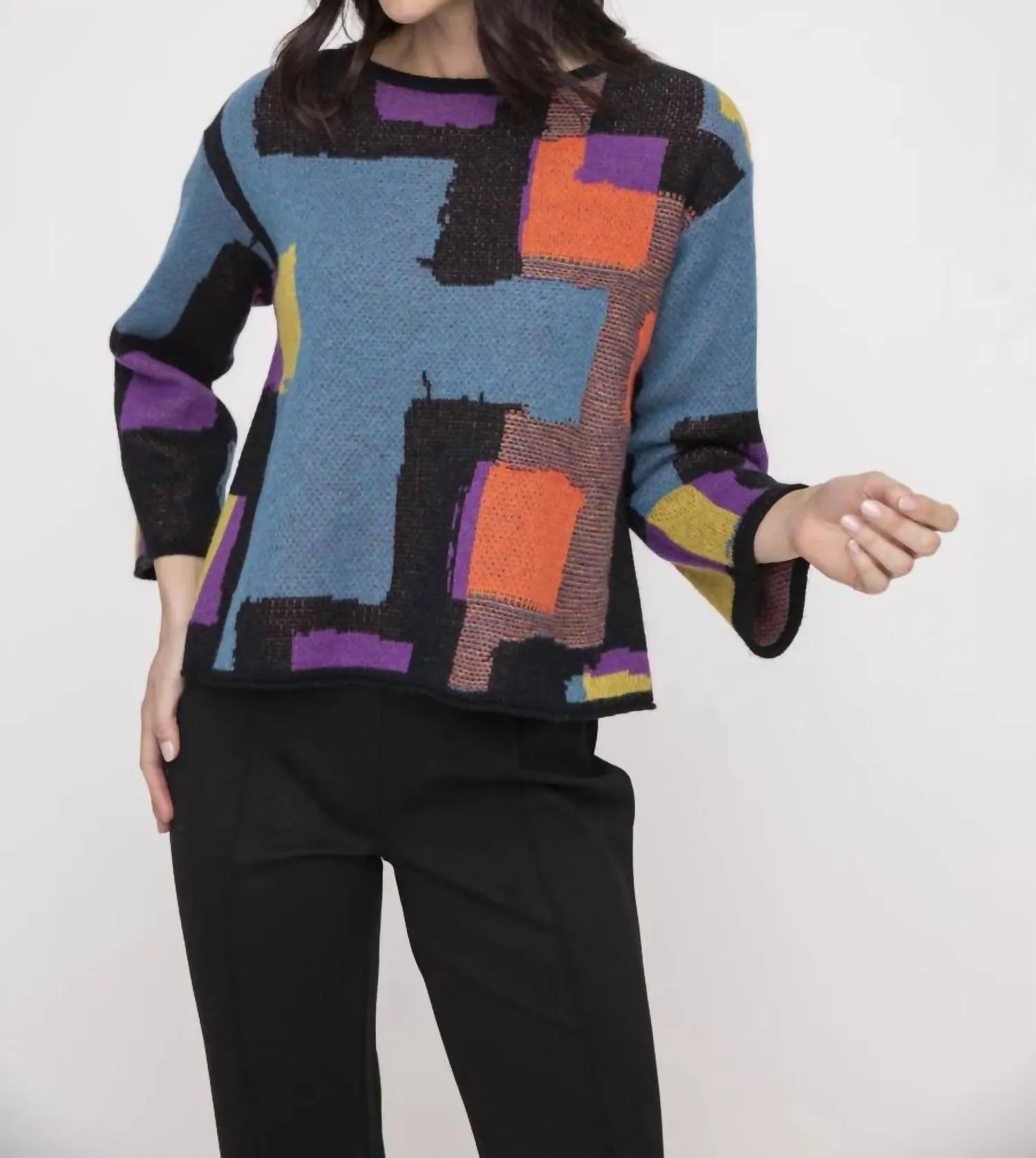 Multi Print Pullover Sweater