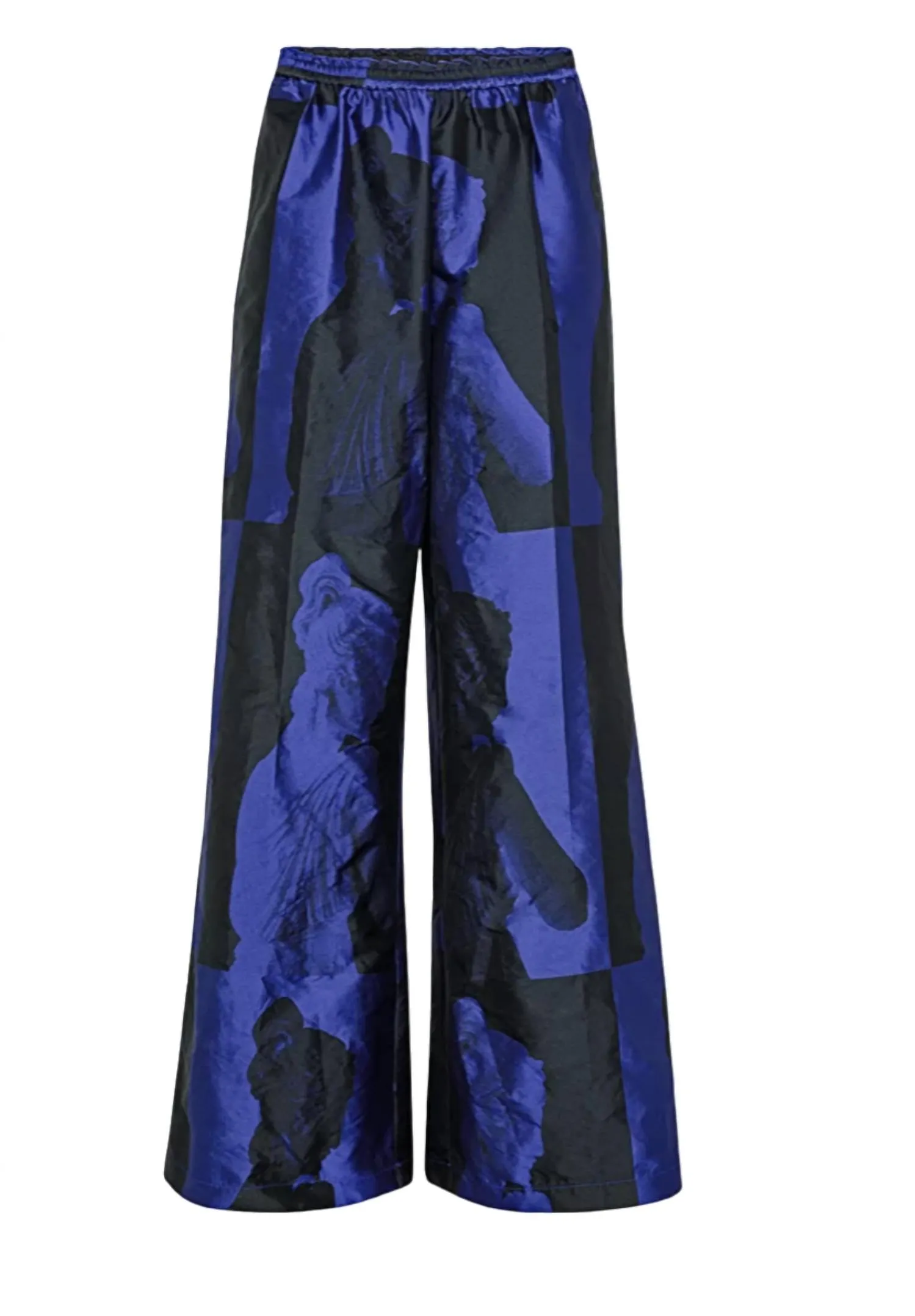 Musa Jacquard Elasticated Pants In Blue