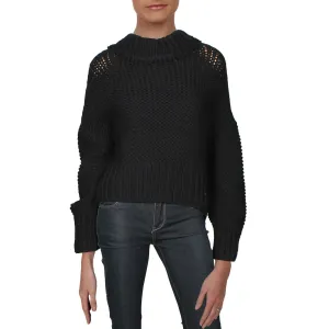 My Only Sunshine Womens Open Stitch Cotton Turtleneck Sweater