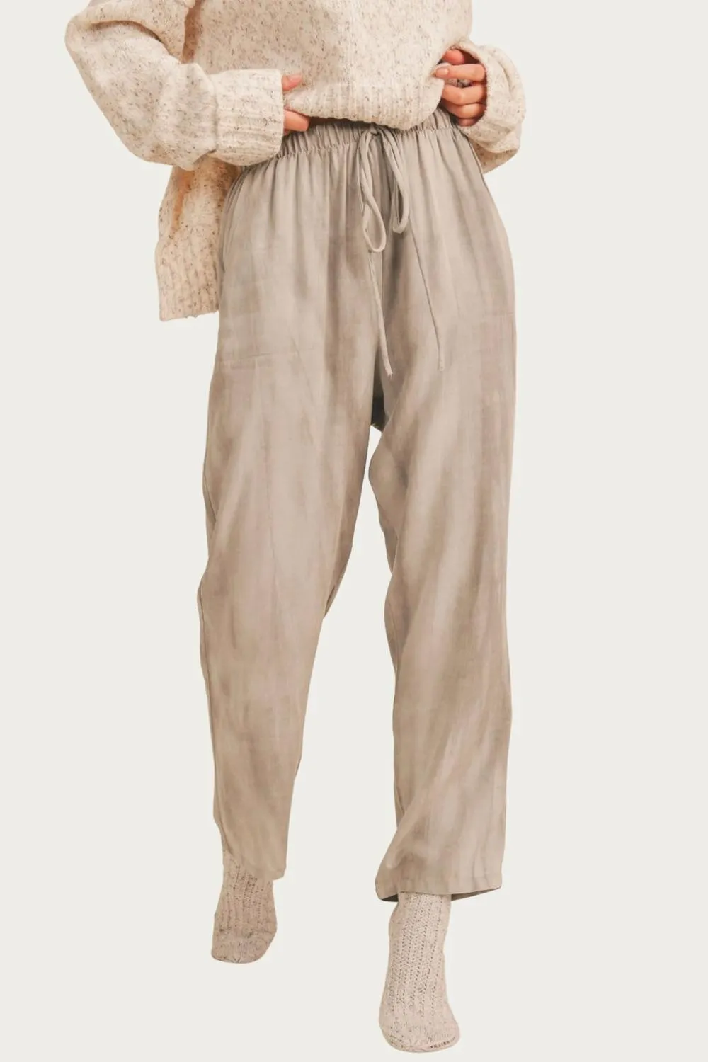 Mystic Haze Drawstring Pant In Grey