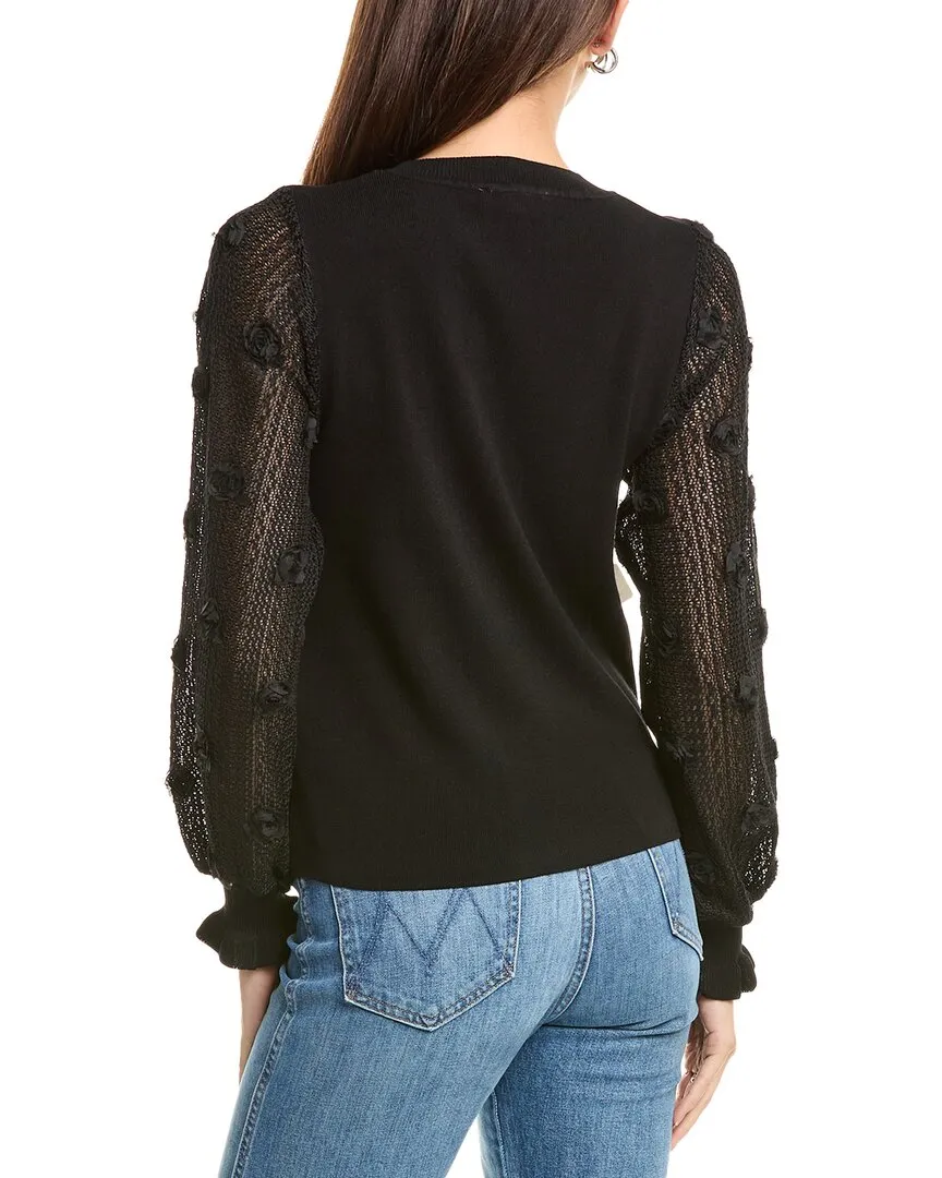 Nanette Nanette Lepore Lace Sleeve Sweater