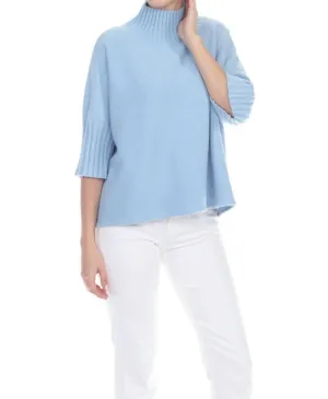 Natasha Classic Knit Sweater Top In Blue