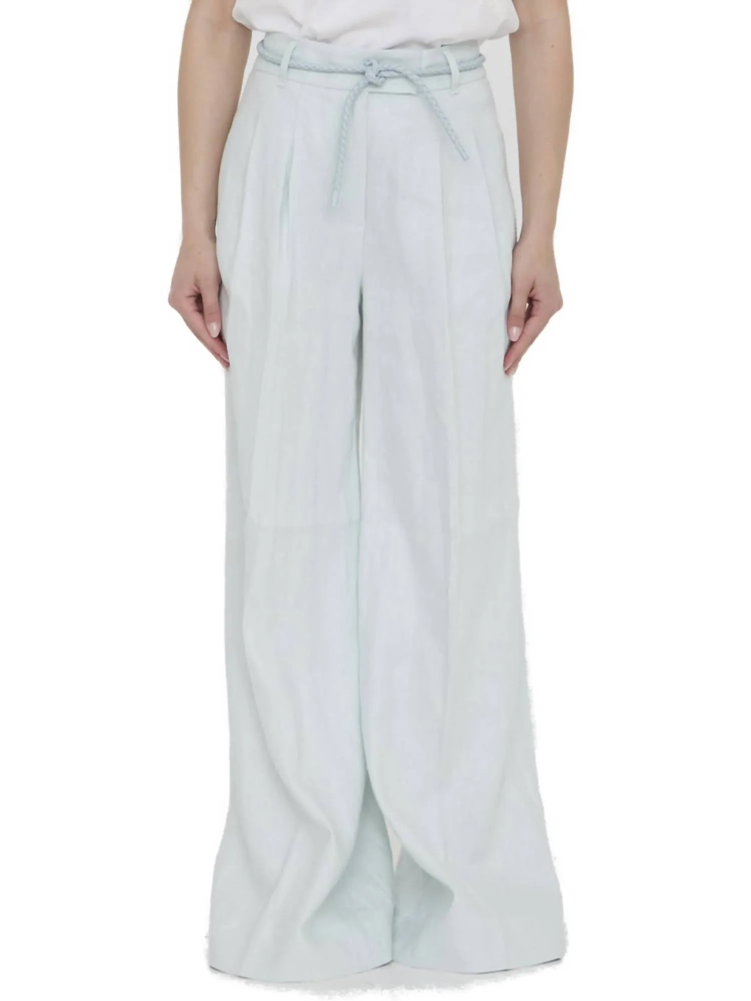 Natura Linen Wide Leg Pant In Mint
