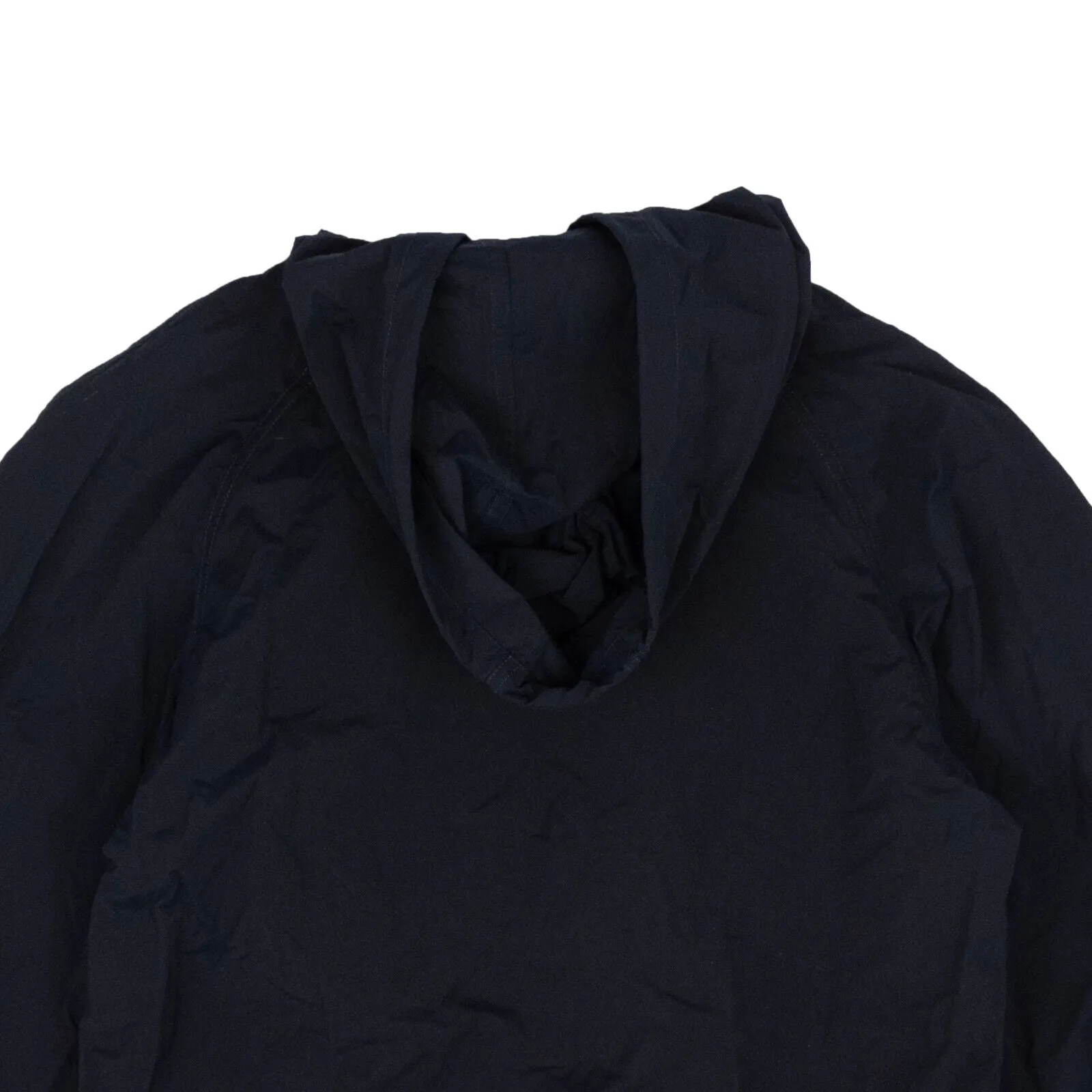 Navy Nylon Ruffle Windbreaker