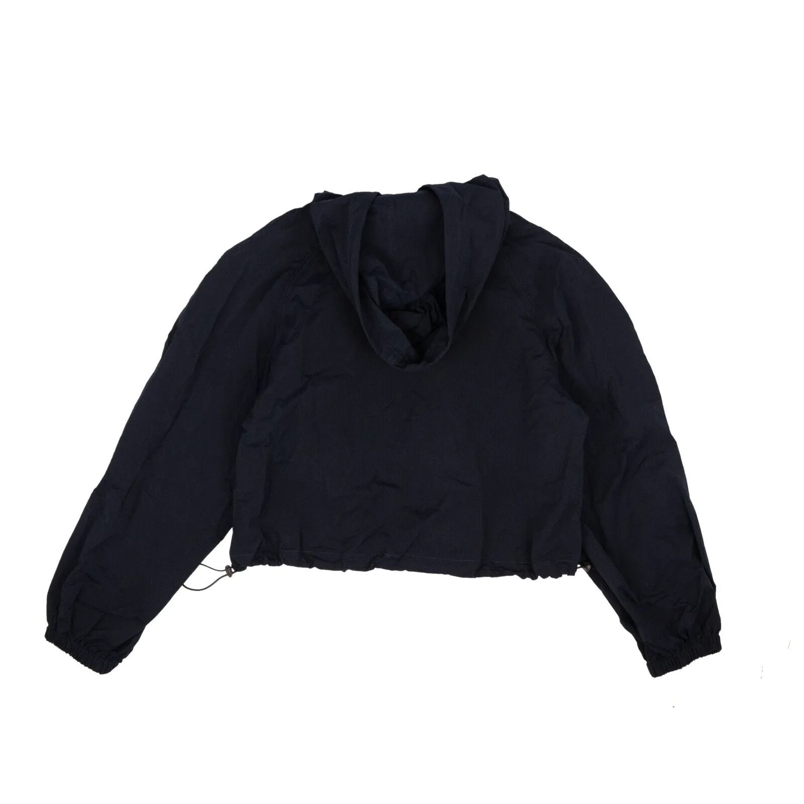 Navy Nylon Ruffle Windbreaker