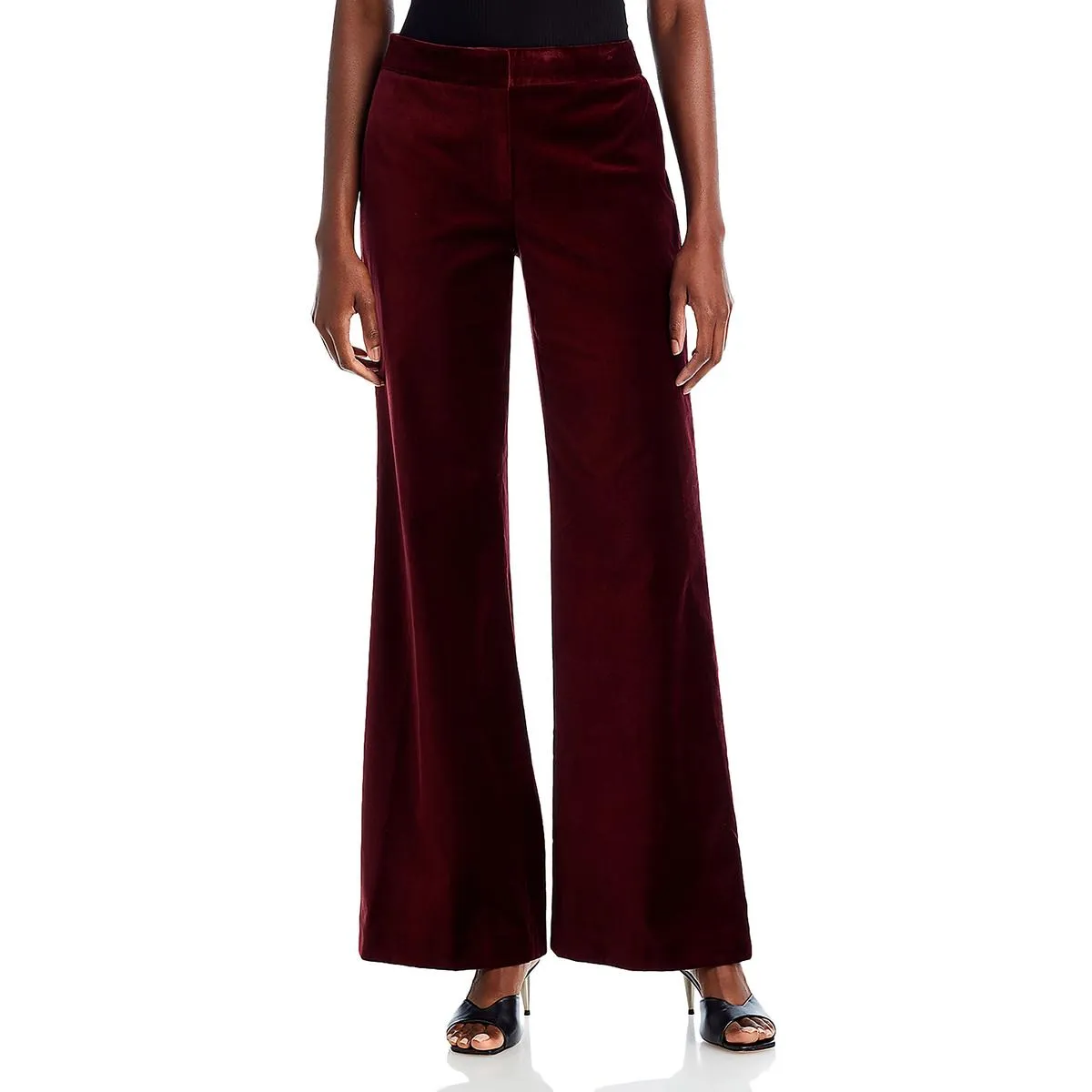 Nile Womens High Rise Velvet Wide Leg Pants