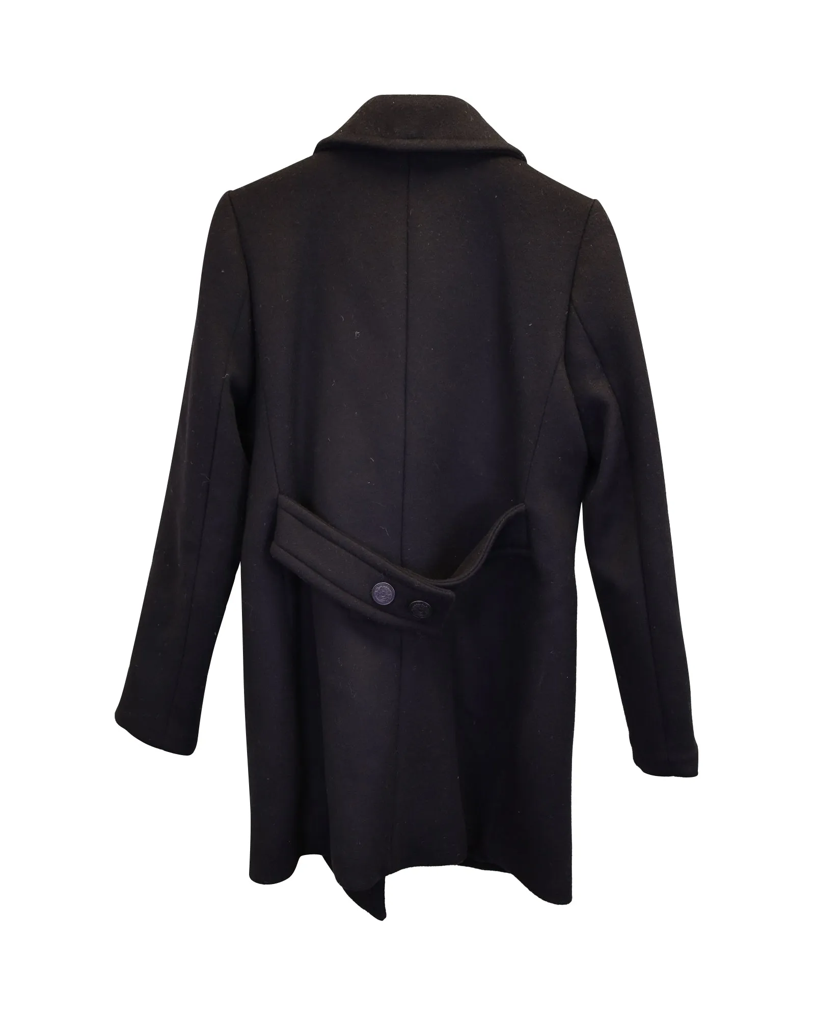 Nili Lotan Melina Double-Breasted Coat in Black Wool