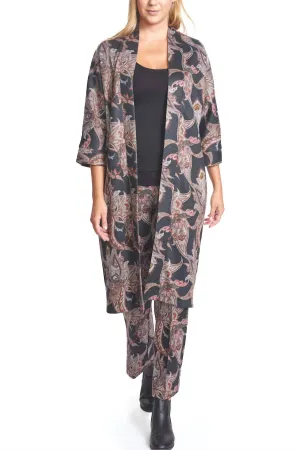 Niva Knit Kimono In Black Multi