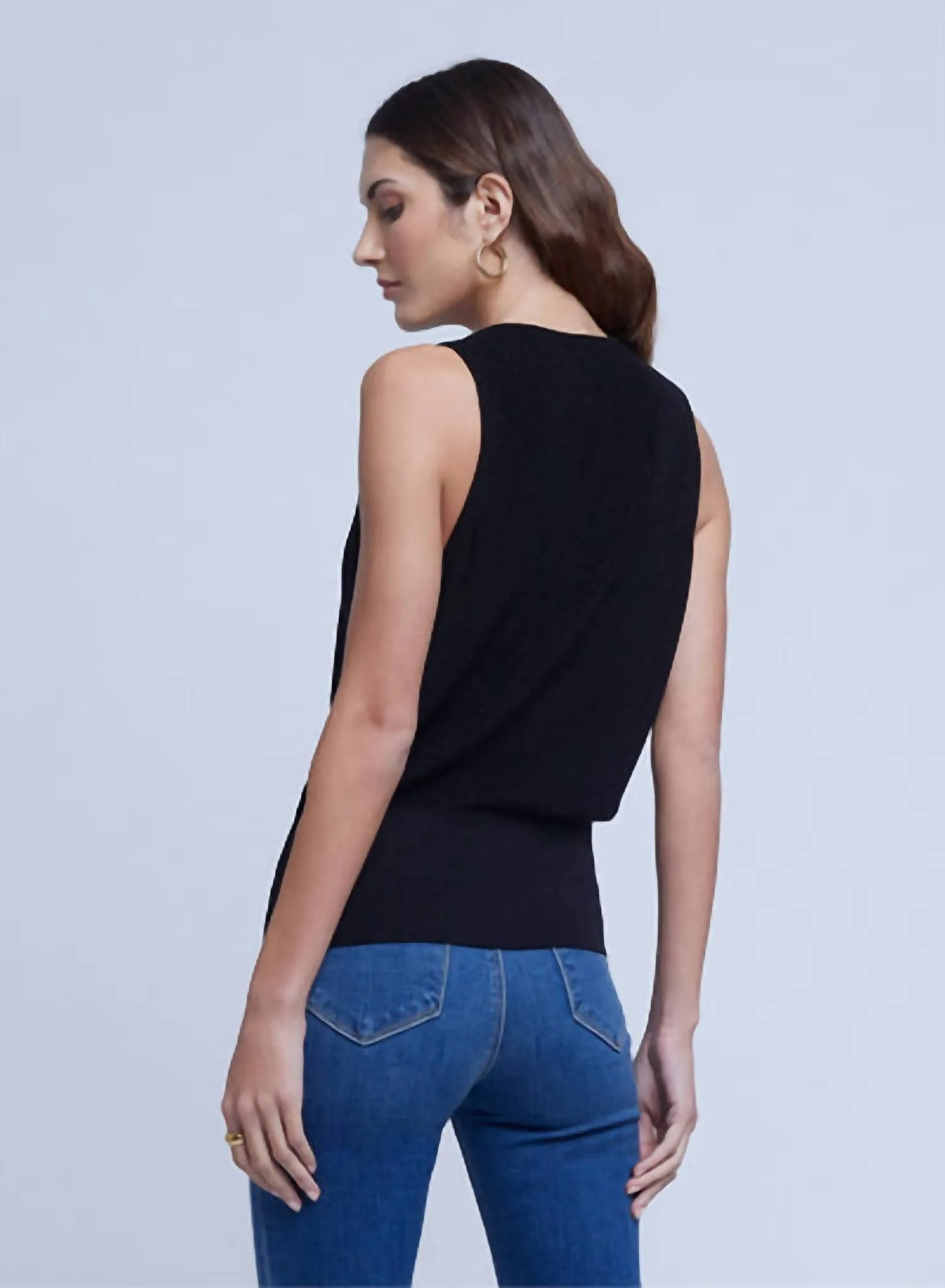 Odessa Sleeveless Sweater In Black