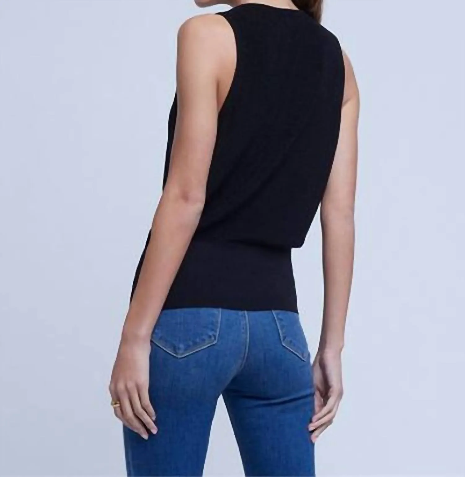 Odessa Sleeveless Sweater In Black