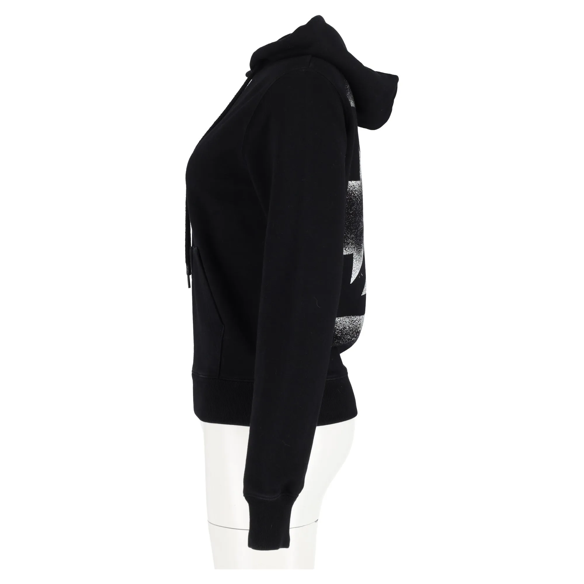 Off-White Arrow Print Hoodie in Black Cotton