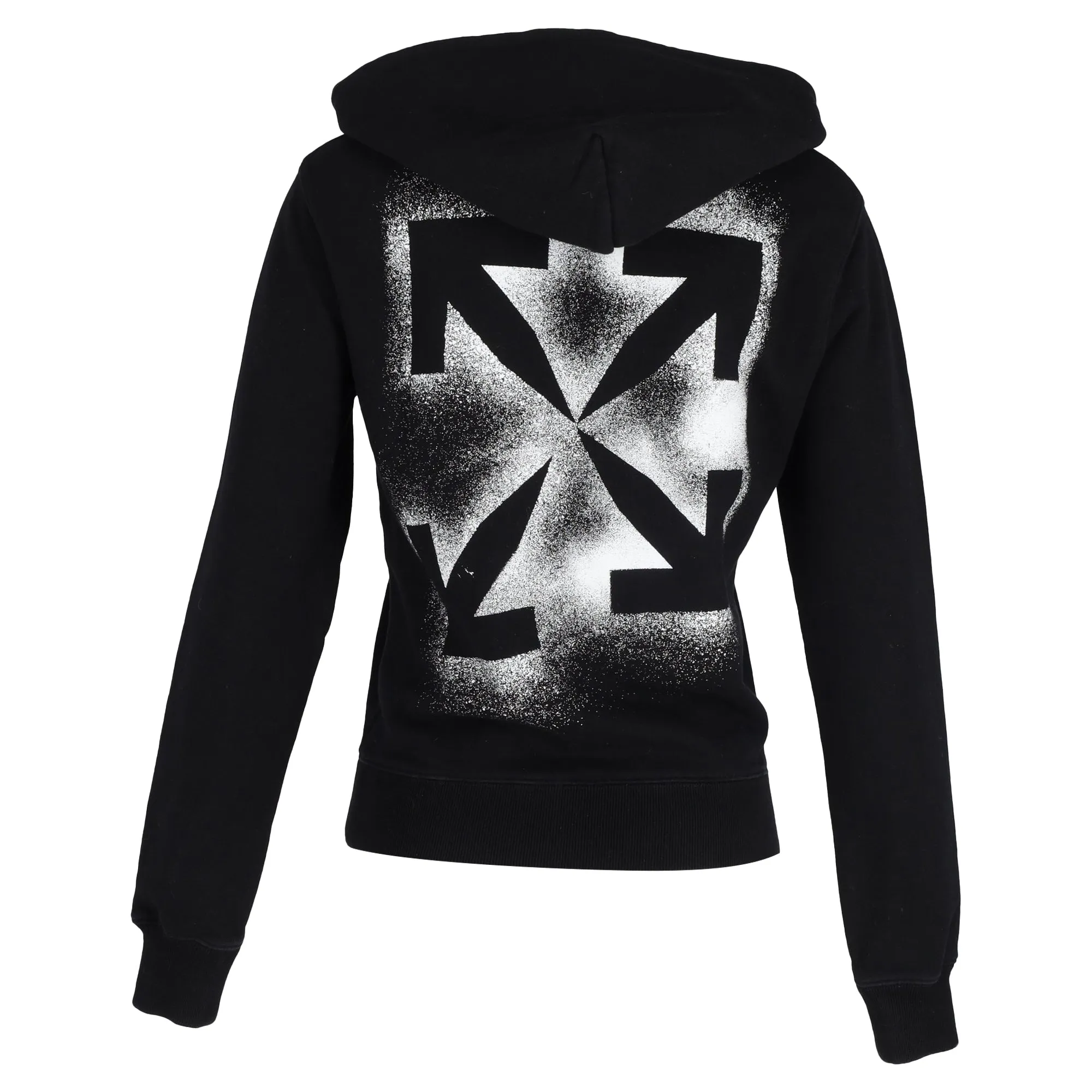 Off-White Arrow Print Hoodie in Black Cotton