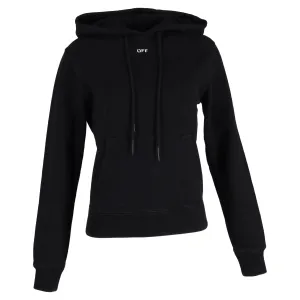 Off-White Arrow Print Hoodie in Black Cotton