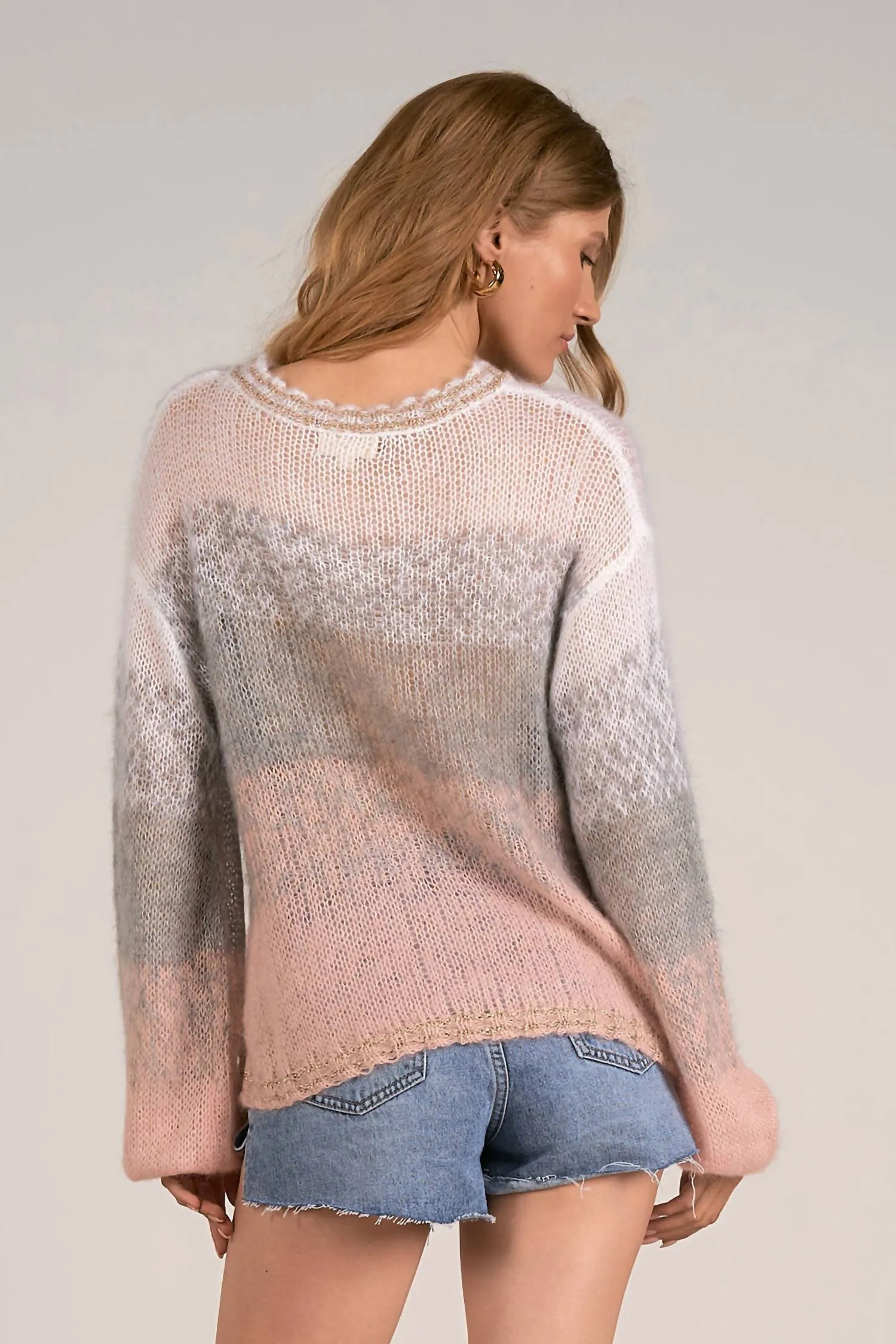 Ombre Crewneck Sweater In Pastel