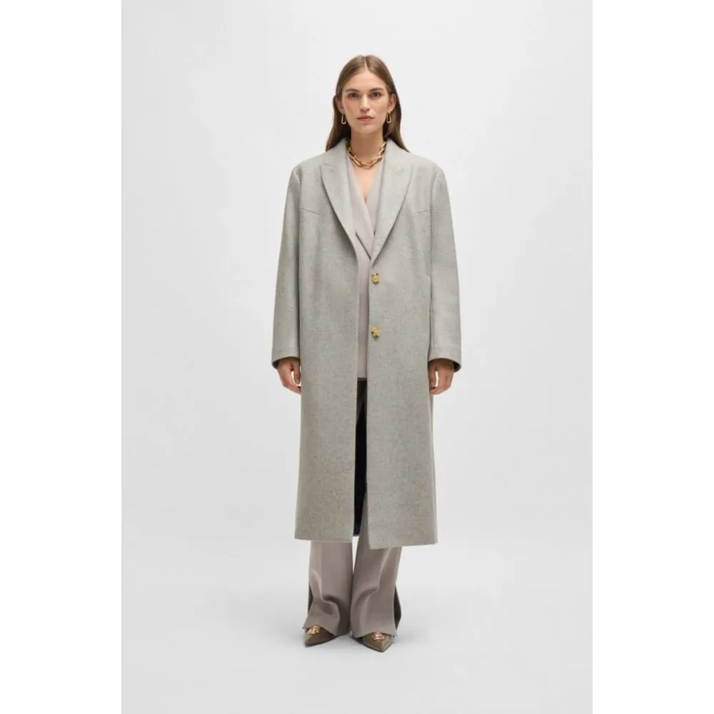 Oversize-fit coat in wool with cashmere