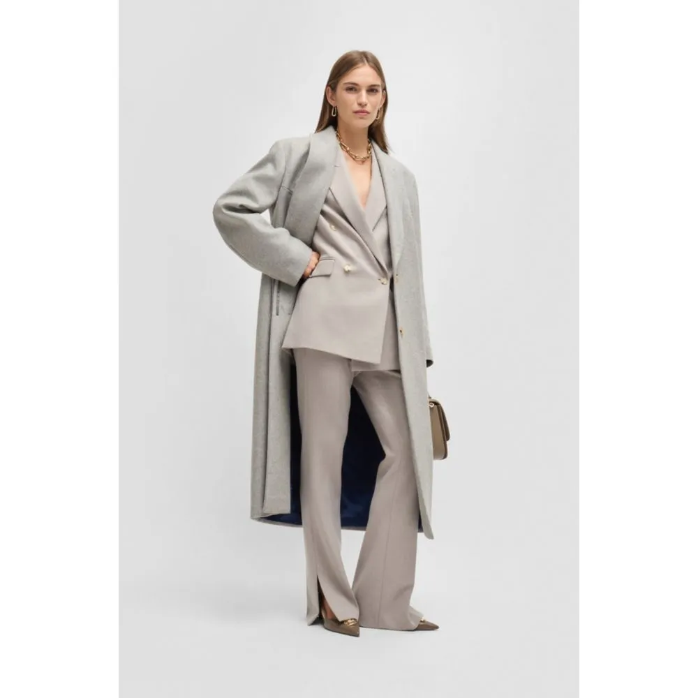 Oversize-fit coat in wool with cashmere